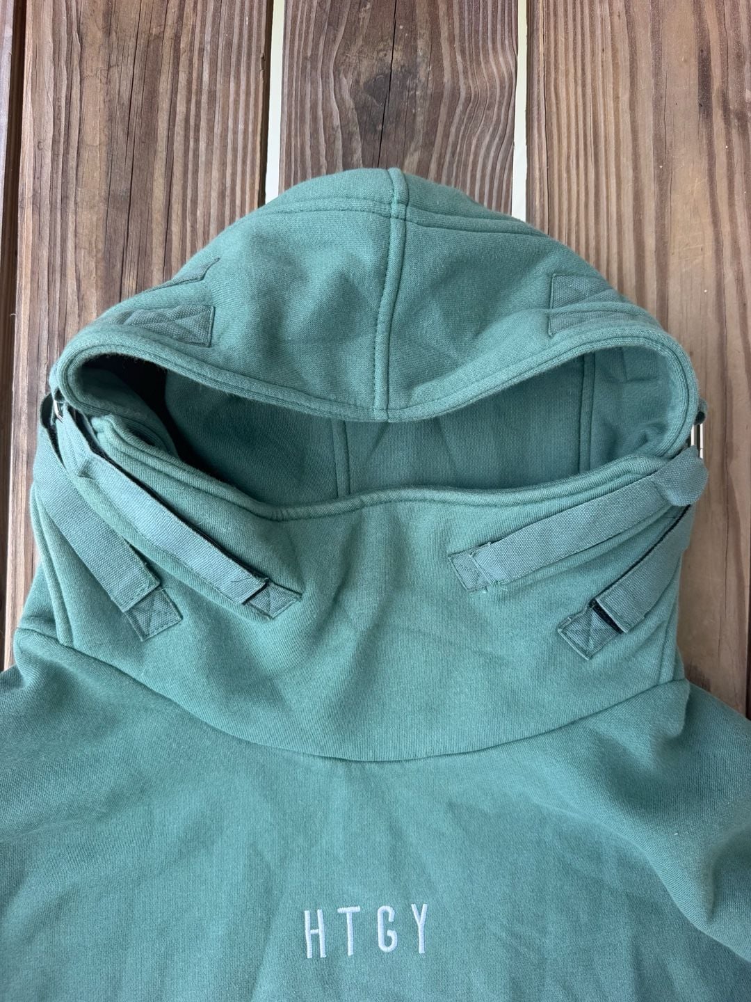 MFCT HTGY High Collar Techwear Hoodie Size XL Green 5