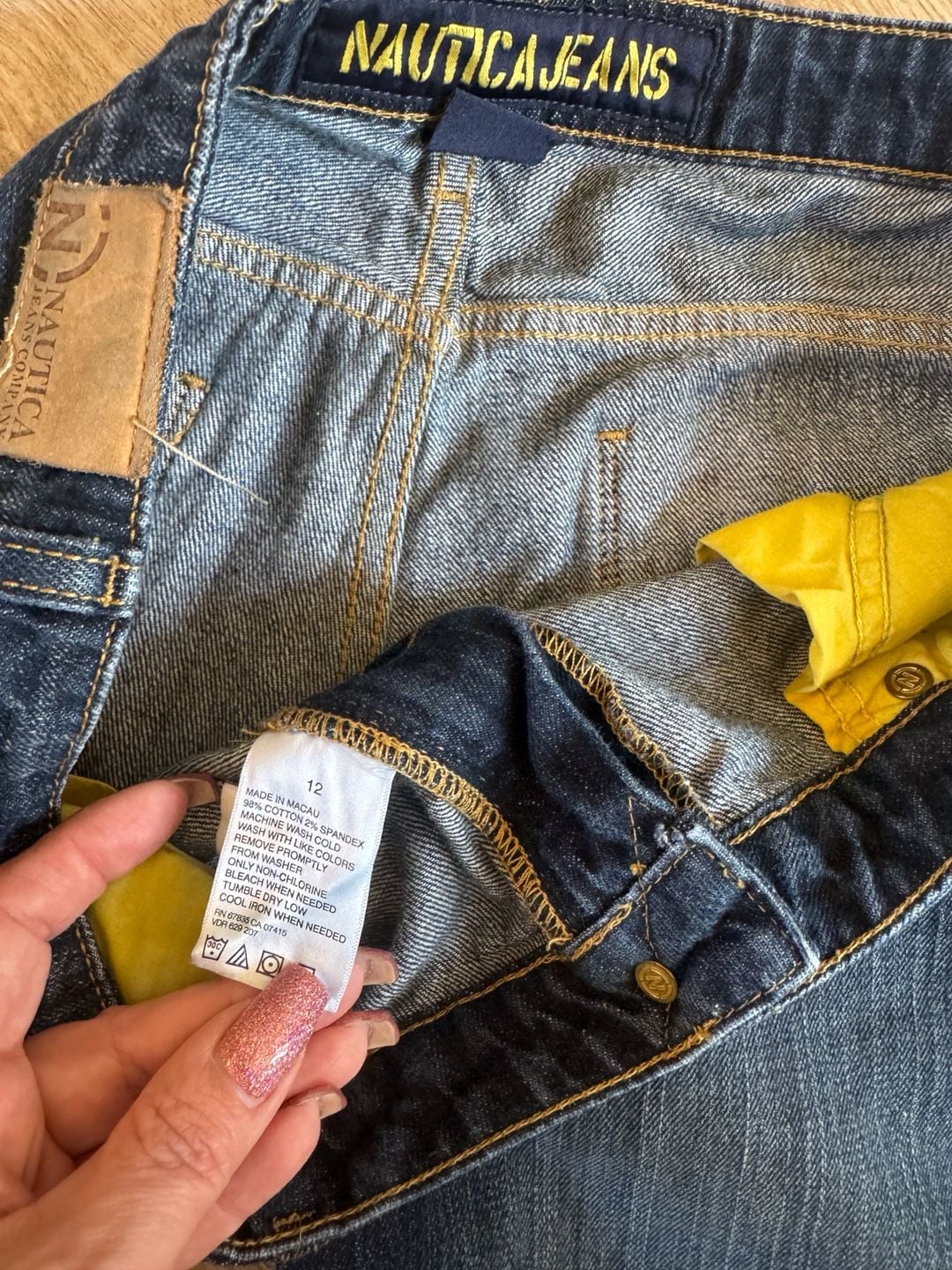 Nautica Jeans Size 12 Blue Denim Wash Flare Pants 4