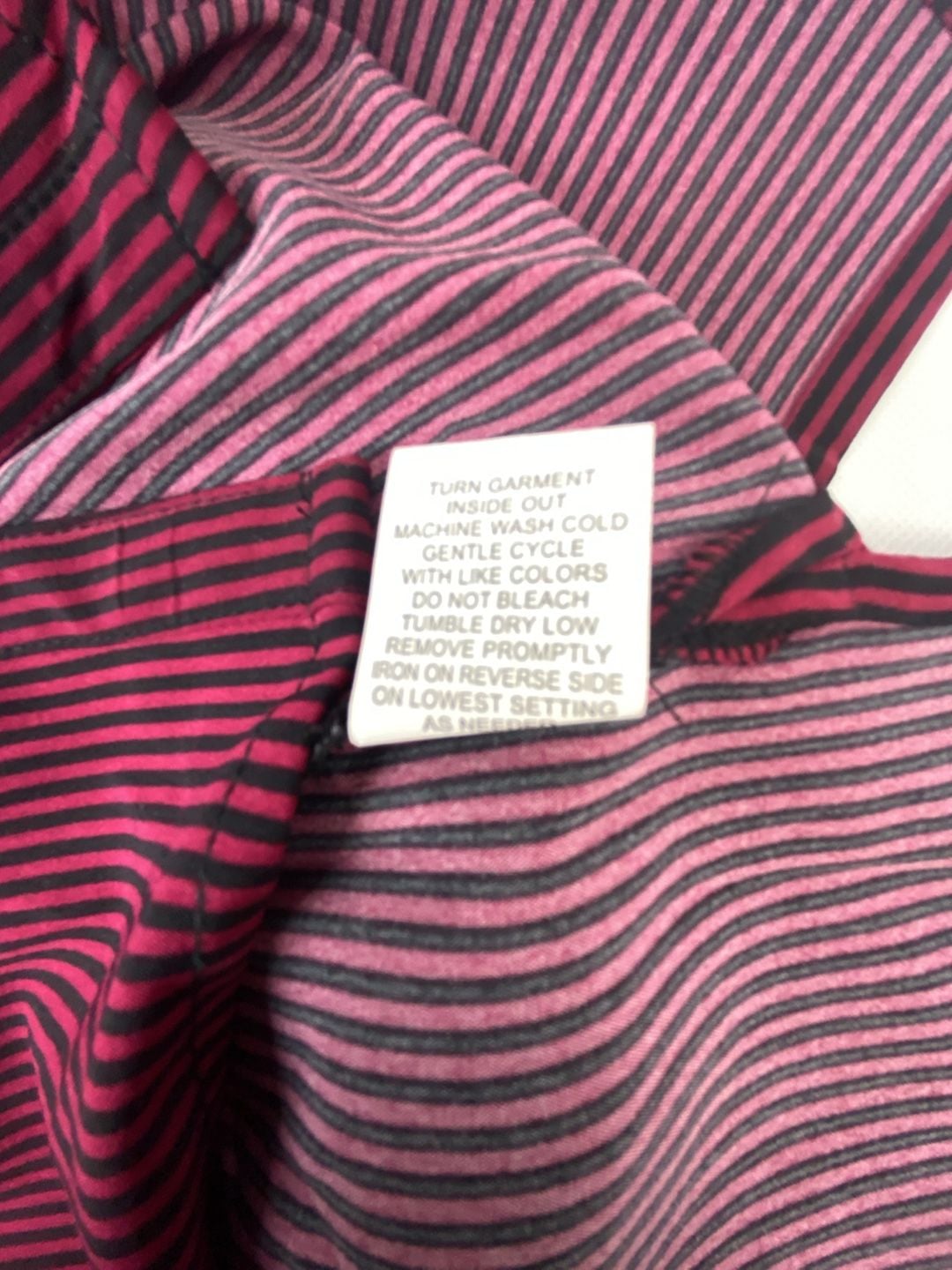 Notations Striped Button Up Shirt XL Red/Black 6