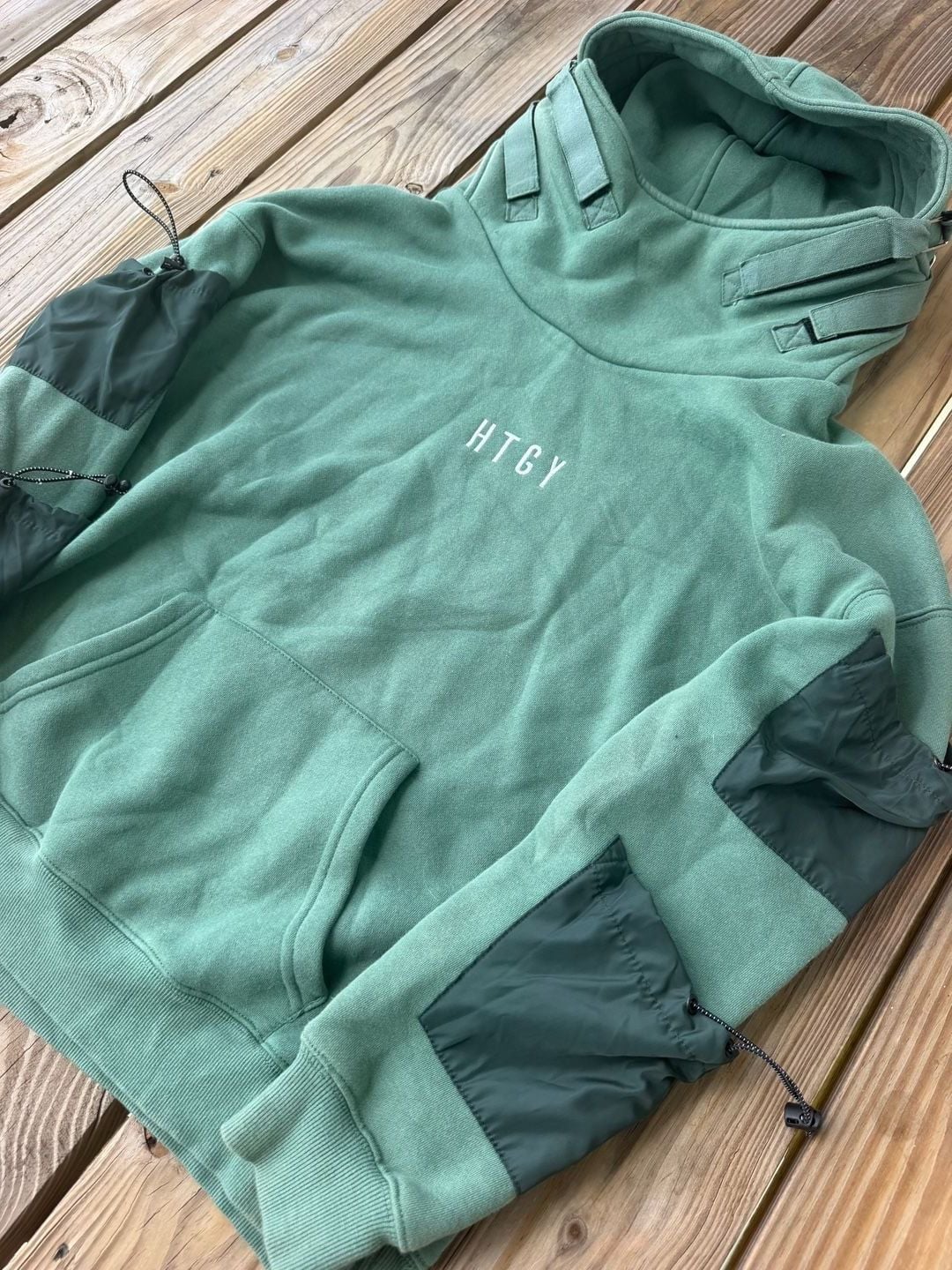 MFCT HTGY High Collar Techwear Hoodie Size XL Green 3