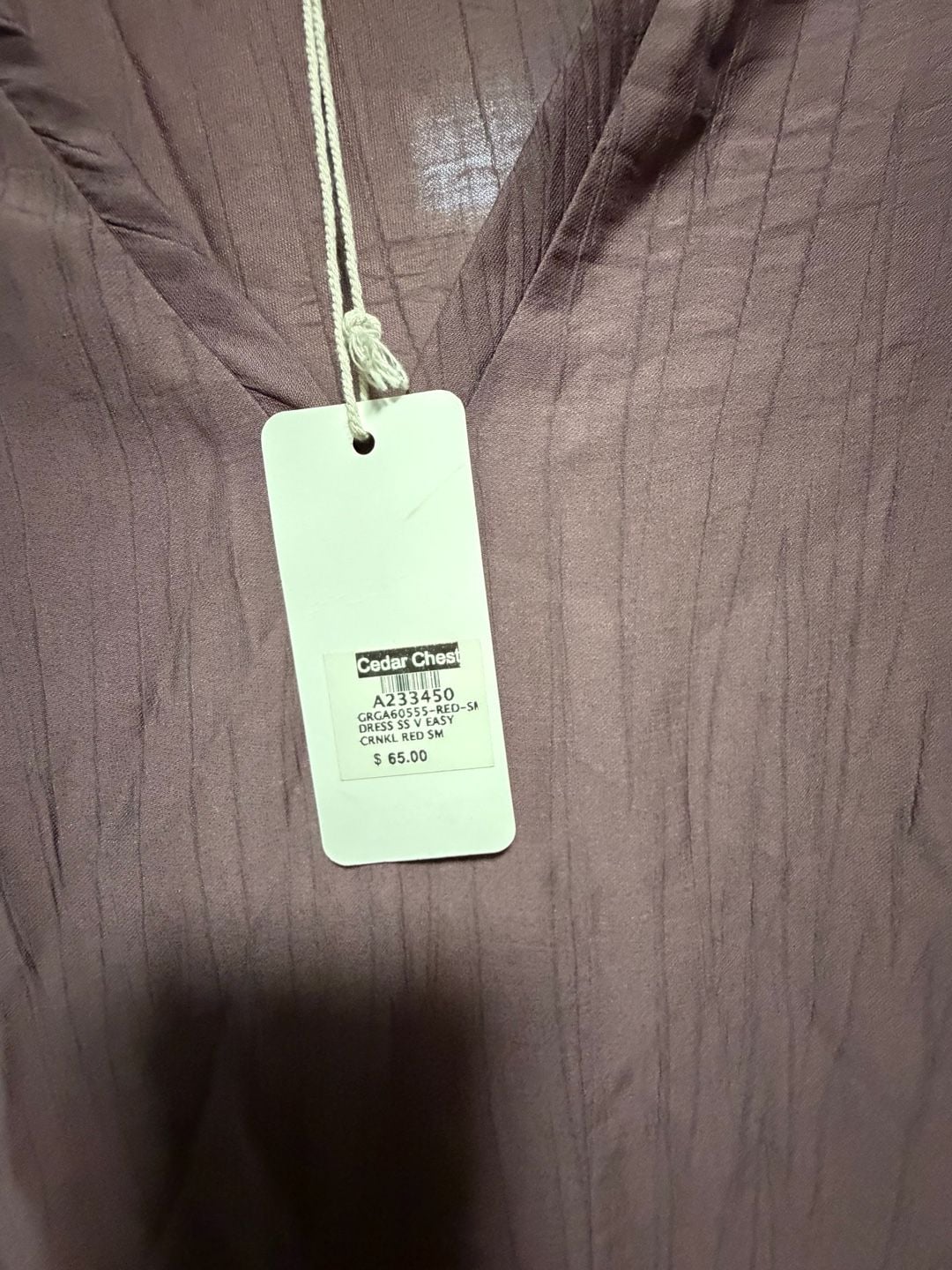 Grade & Gather V-Neck Dress Size S/M Mauve Textured Midi 8