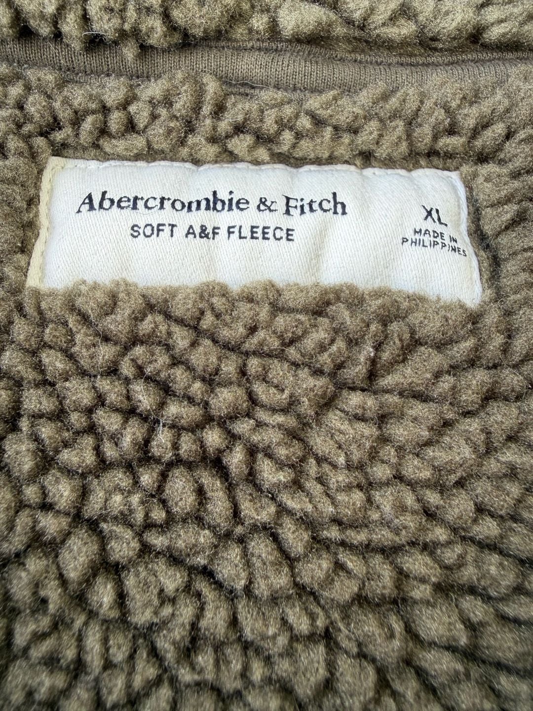 Abercrombie & Fitch Sherpa Lined Hoodie Size XL Green Full Zip 4