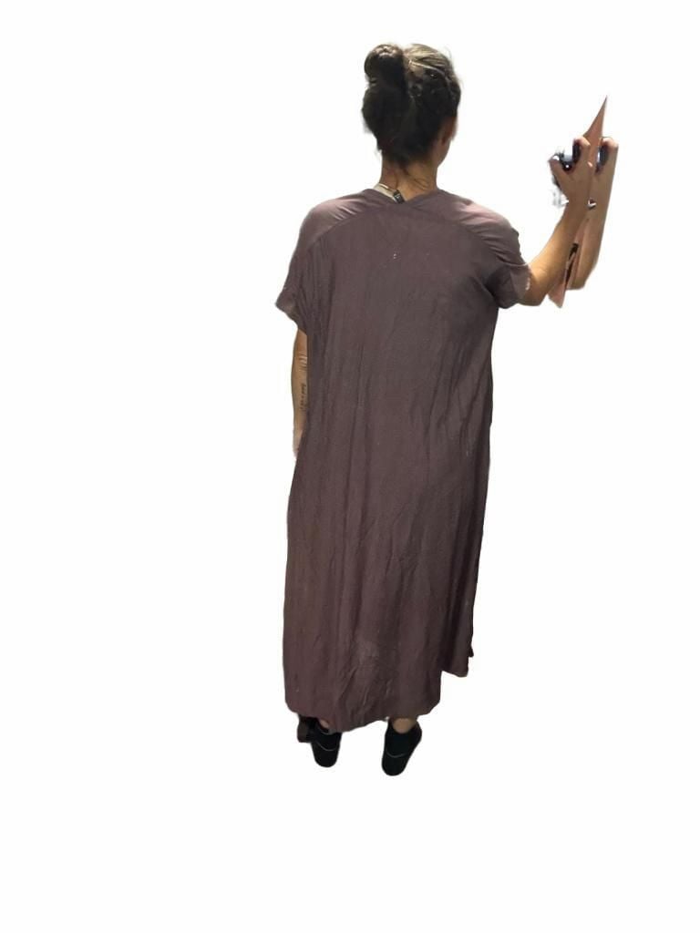 Grade & Gather V-Neck Dress Size S/M Mauve Textured Midi 3