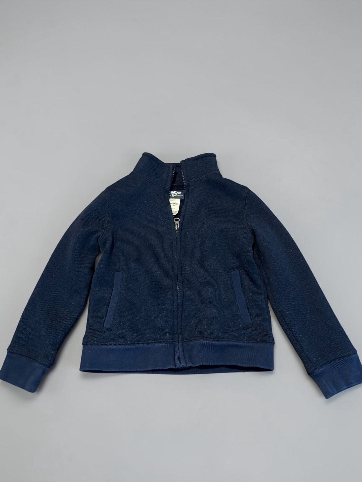 OshKosh B'gosh Full Zip Knit Jacket Size 5T Navy Blue 2