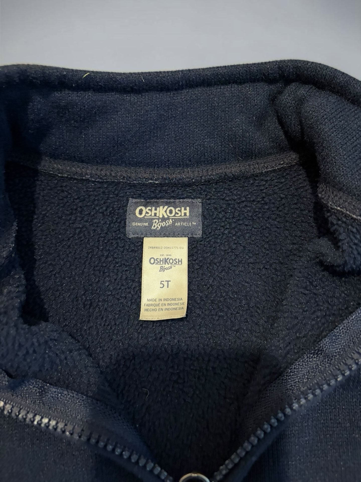 OshKosh B'gosh Full Zip Knit Jacket Size 5T Navy Blue 4