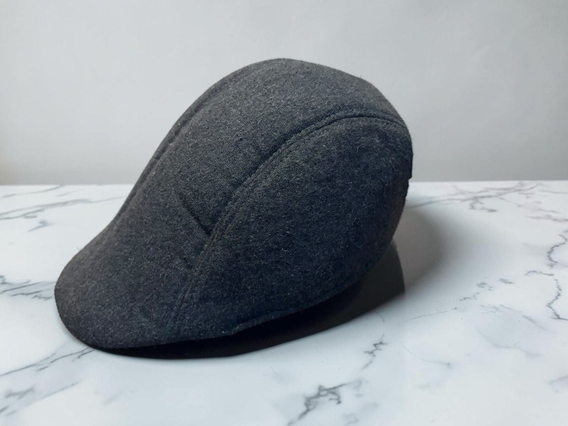 Unbranded Newsboy Flat Cap Size Large 58 Dark Grey Cotton Blend Cabbie Hat 2