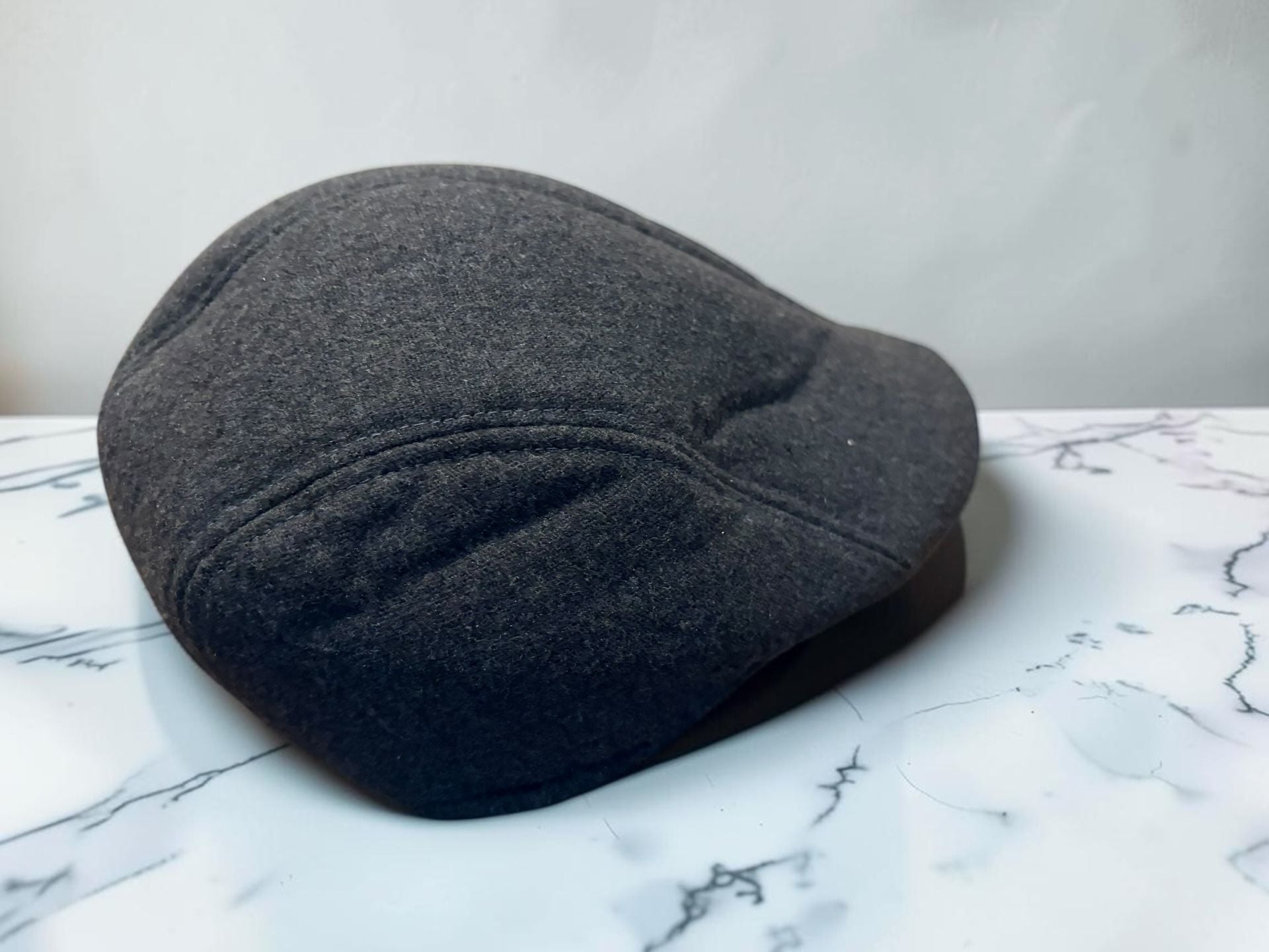 Unbranded Newsboy Flat Cap Size Large 58 Dark Grey Cotton Blend Cabbie Hat 3