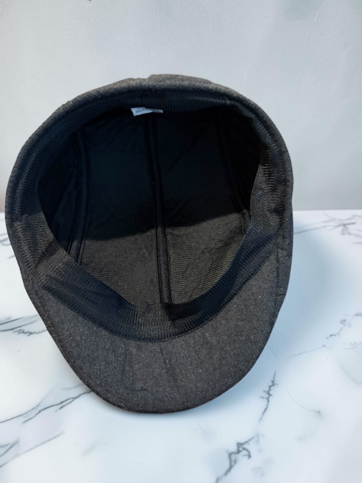 Unbranded Newsboy Flat Cap Size Large 58 Dark Grey Cotton Blend Cabbie Hat 4