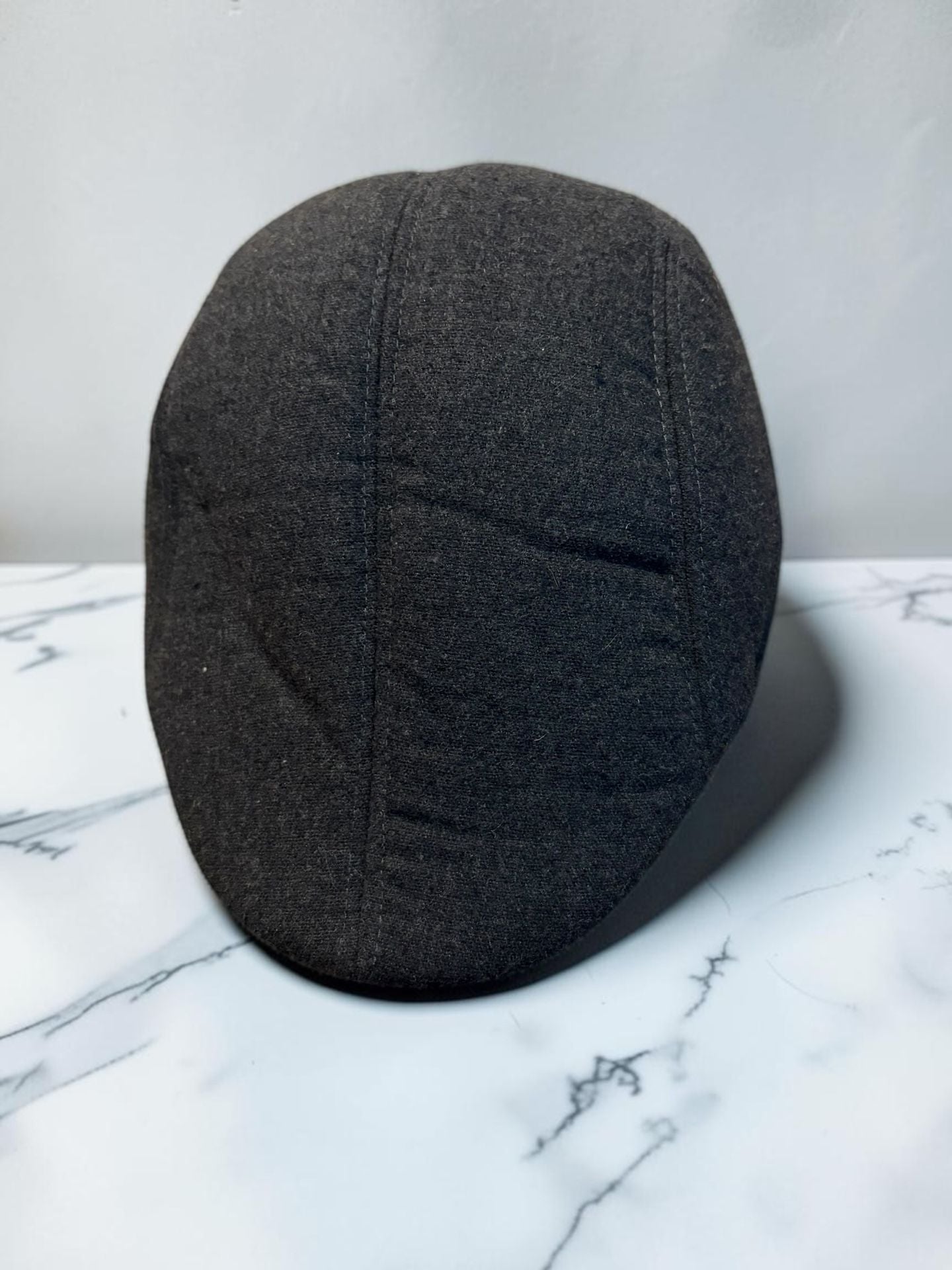 Unbranded Newsboy Flat Cap Size Large 58 Dark Grey Cotton Blend Cabbie Hat 6