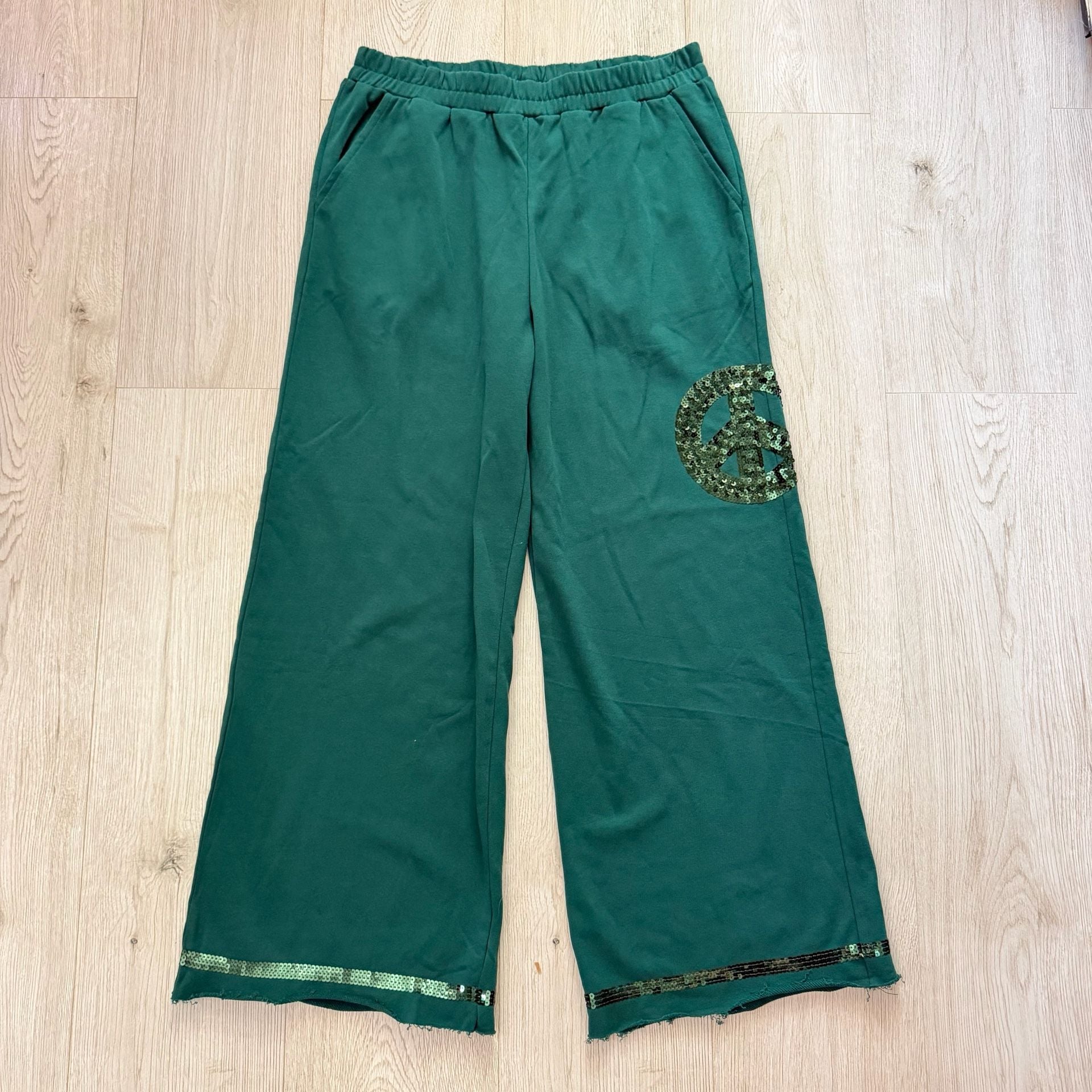 Umgee Sweatpants Green Sequin 2
