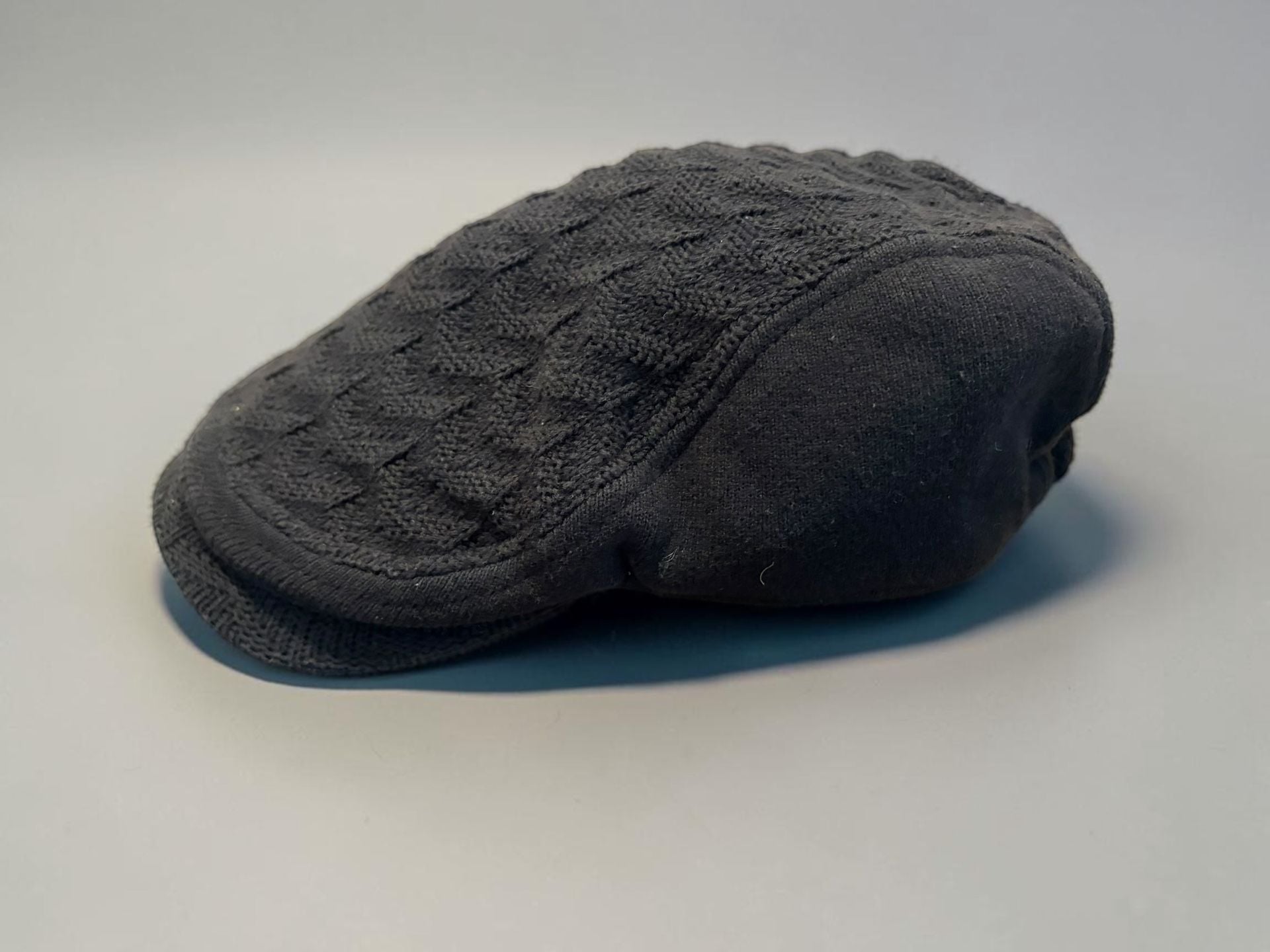 Aldo Newsboy Cap Size L Black Knit Flat Hat 2