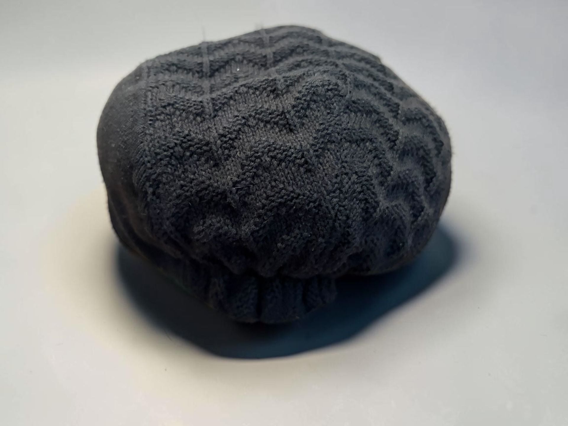 Aldo Newsboy Cap Size L Black Knit Flat Hat 4