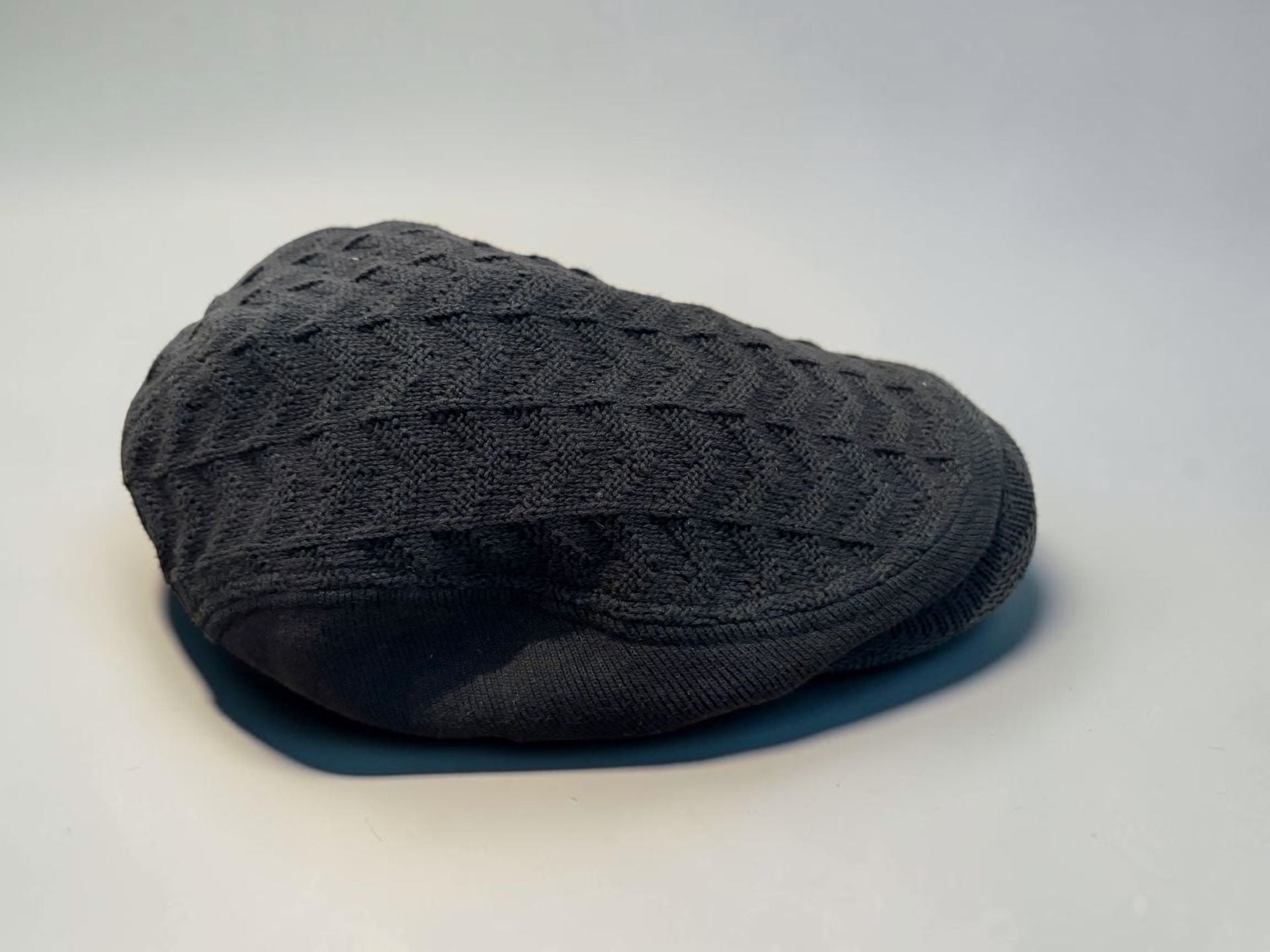 Aldo Newsboy Cap Size L Black Knit Flat Hat 5