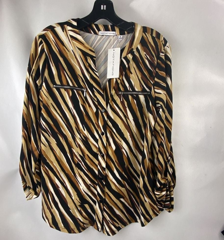 Notations Animal Print Button-Up Shirt 2