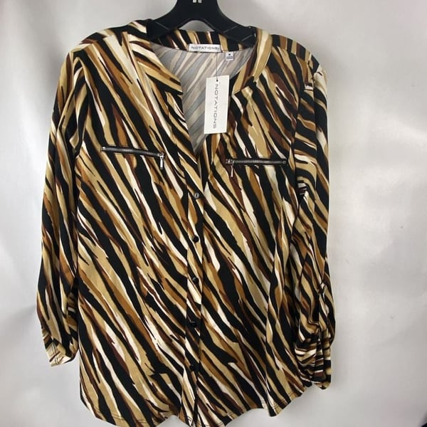 Notations Animal Print Button-Up Shirt