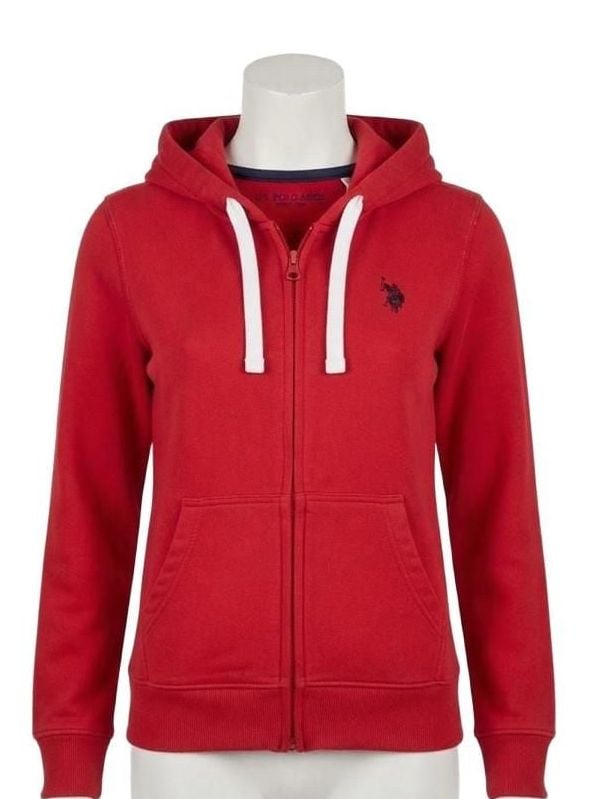 U.S. Polo Assn. Zip-Up Hoodie Size M Red 8