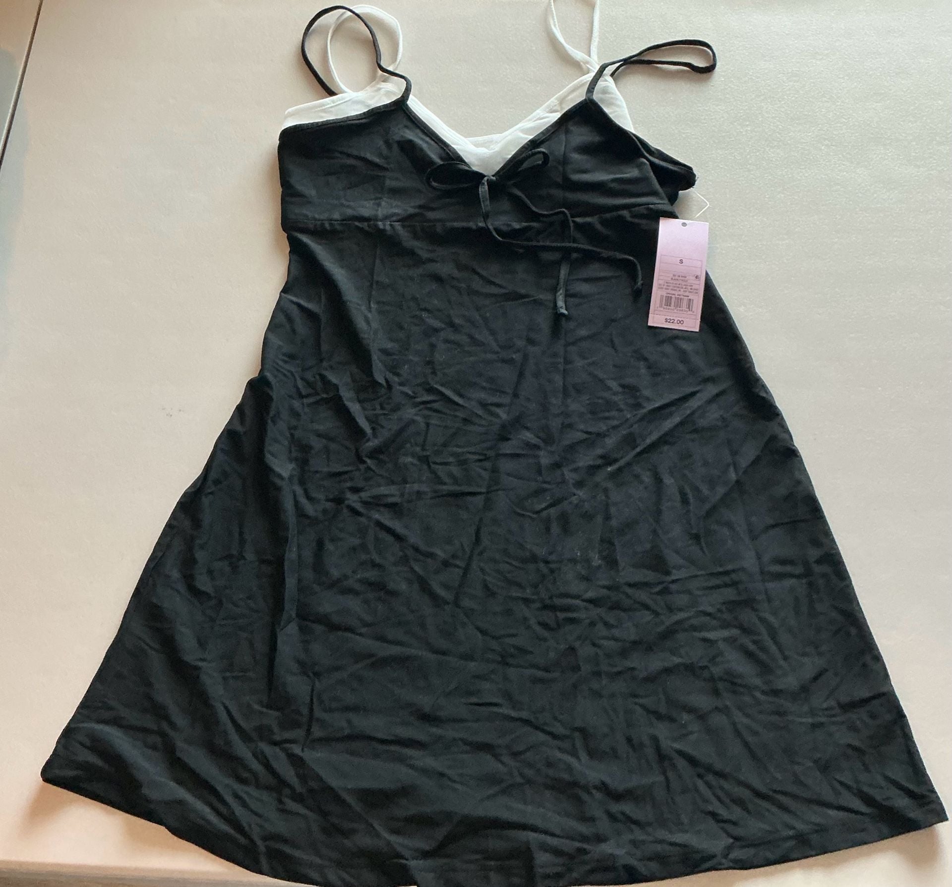 Wild Fable Layered Mini Dress Size S Black White 2