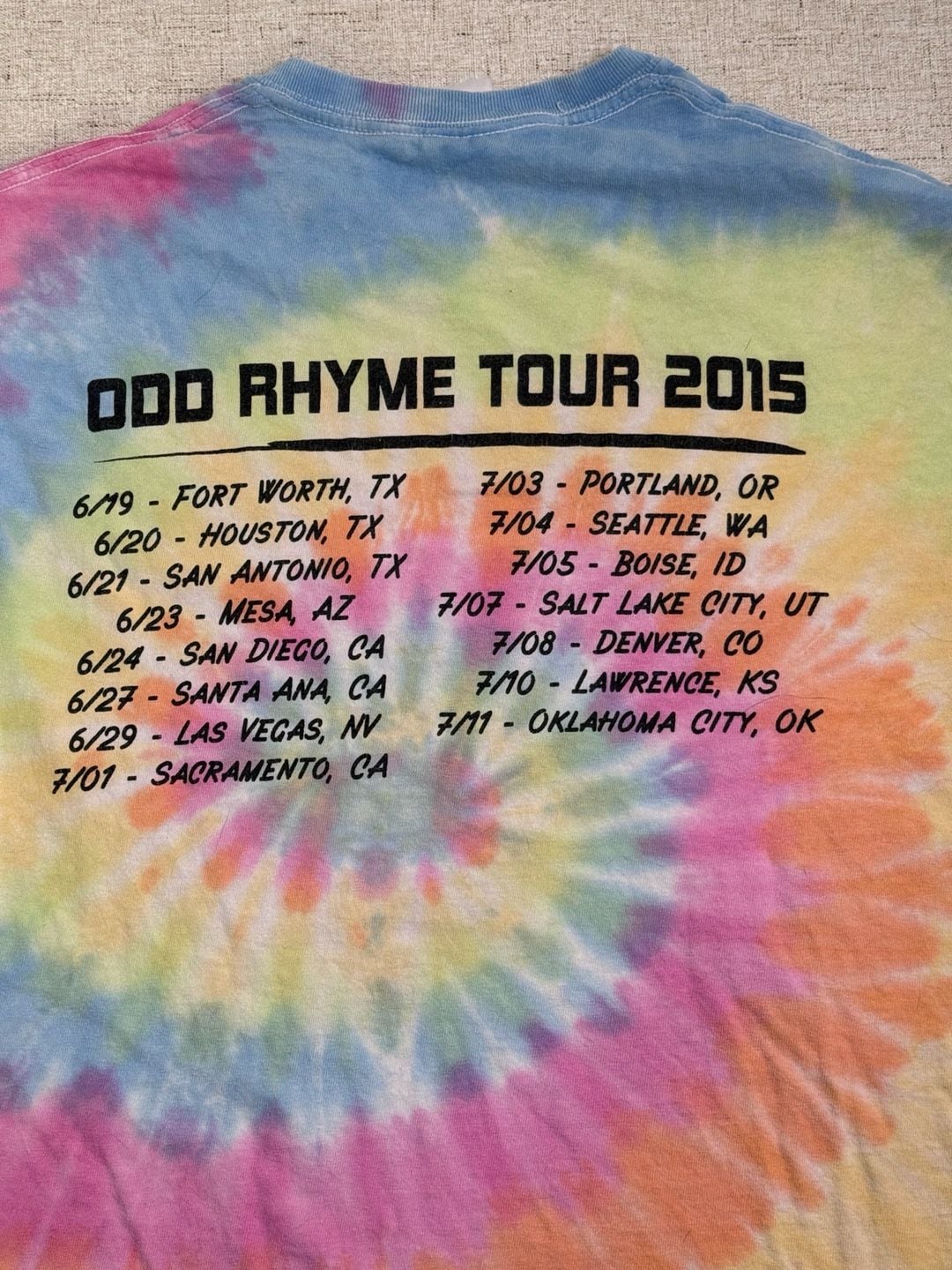 Taylor Caniff T-Shirt 2015 Odd Rhyme Tour Tie Dye 10