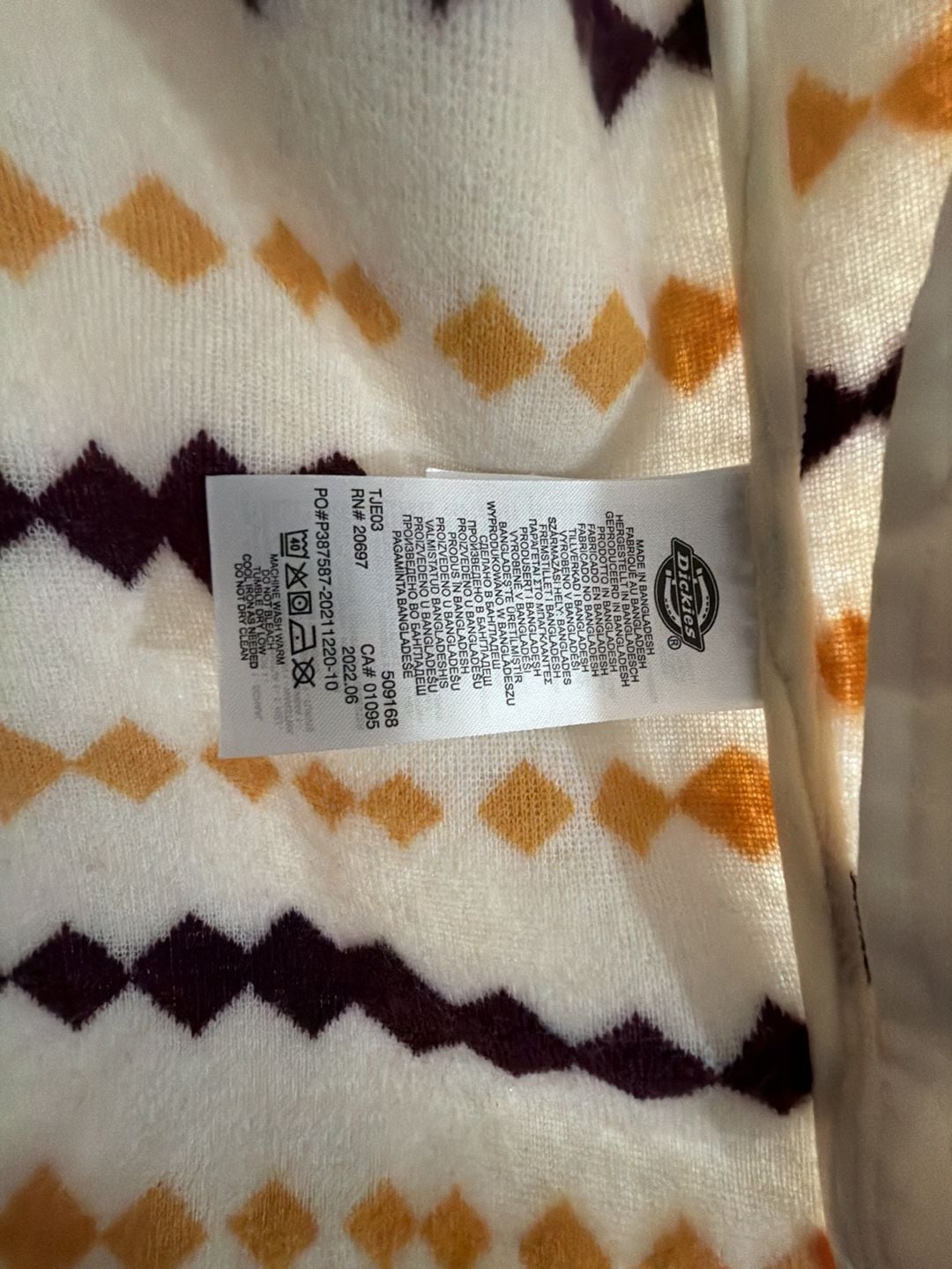 Dickies TJE03EGD Fleece Jacket Size S Diamond Pattern Sherpa 5