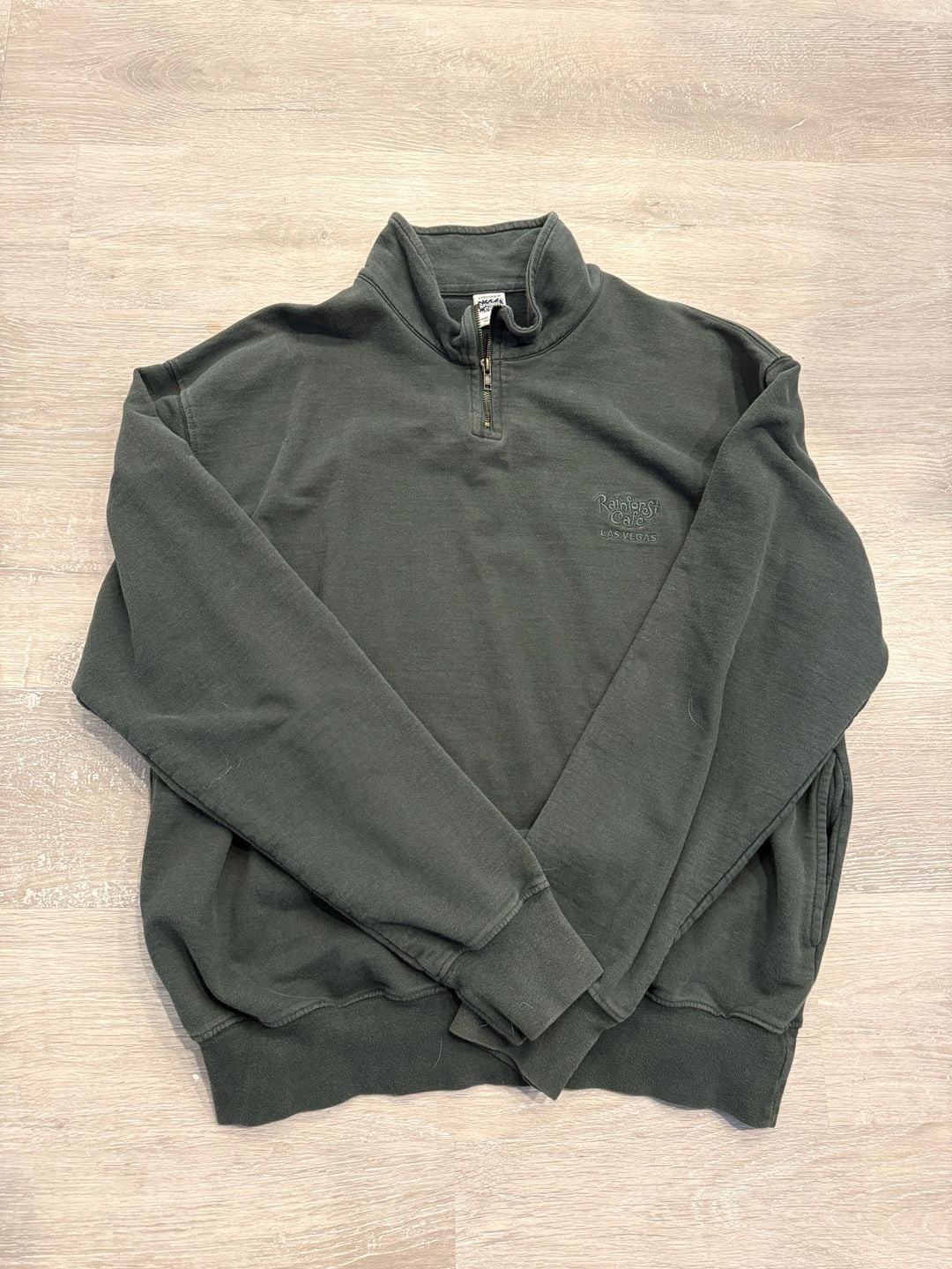 Rainforest Cafe Las Vegas Quarter Zip Sweatshirt Size XXL Dark Green 1
