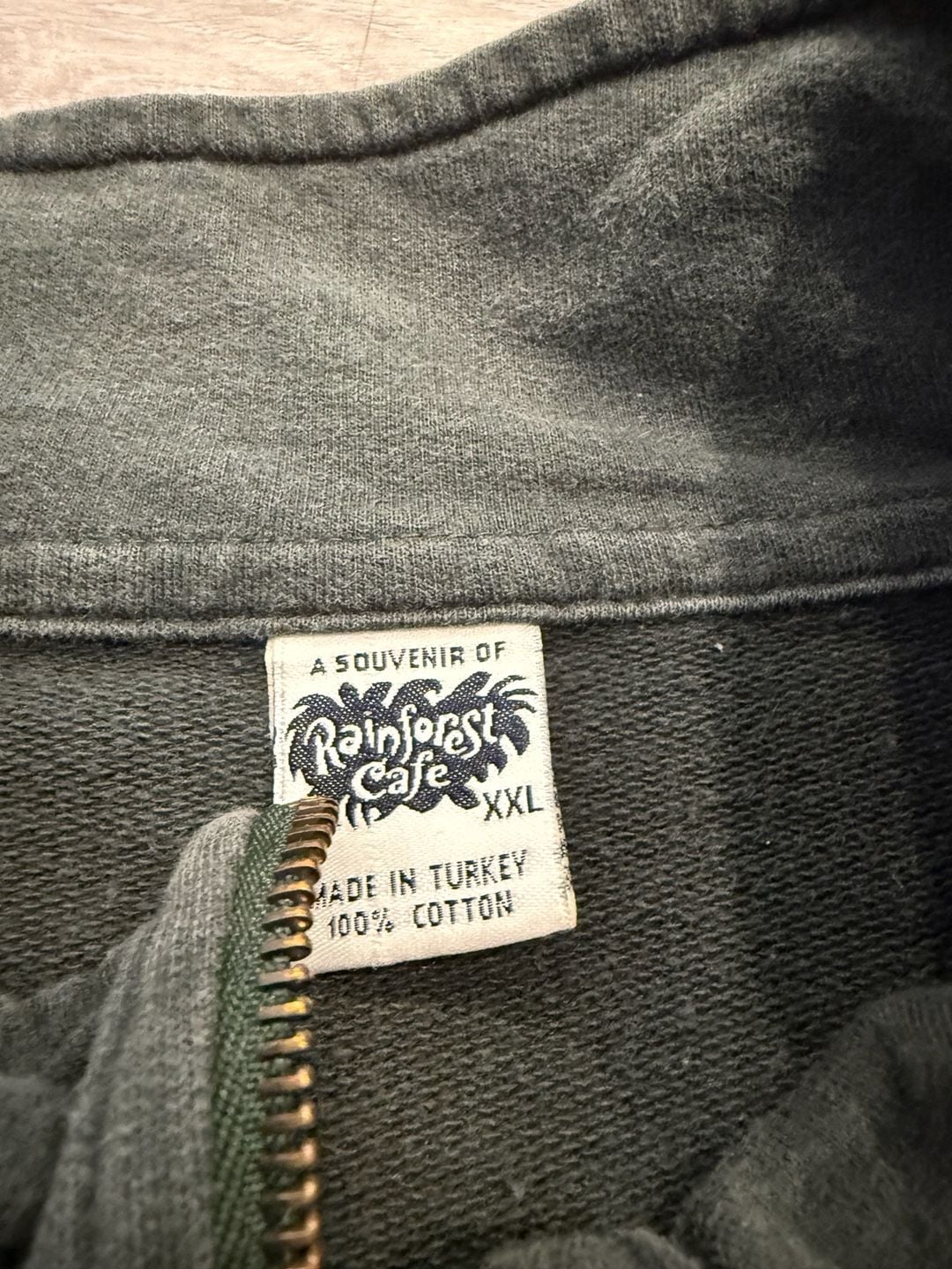 Rainforest Cafe Las Vegas Quarter Zip Sweatshirt Size XXL Dark Green 3