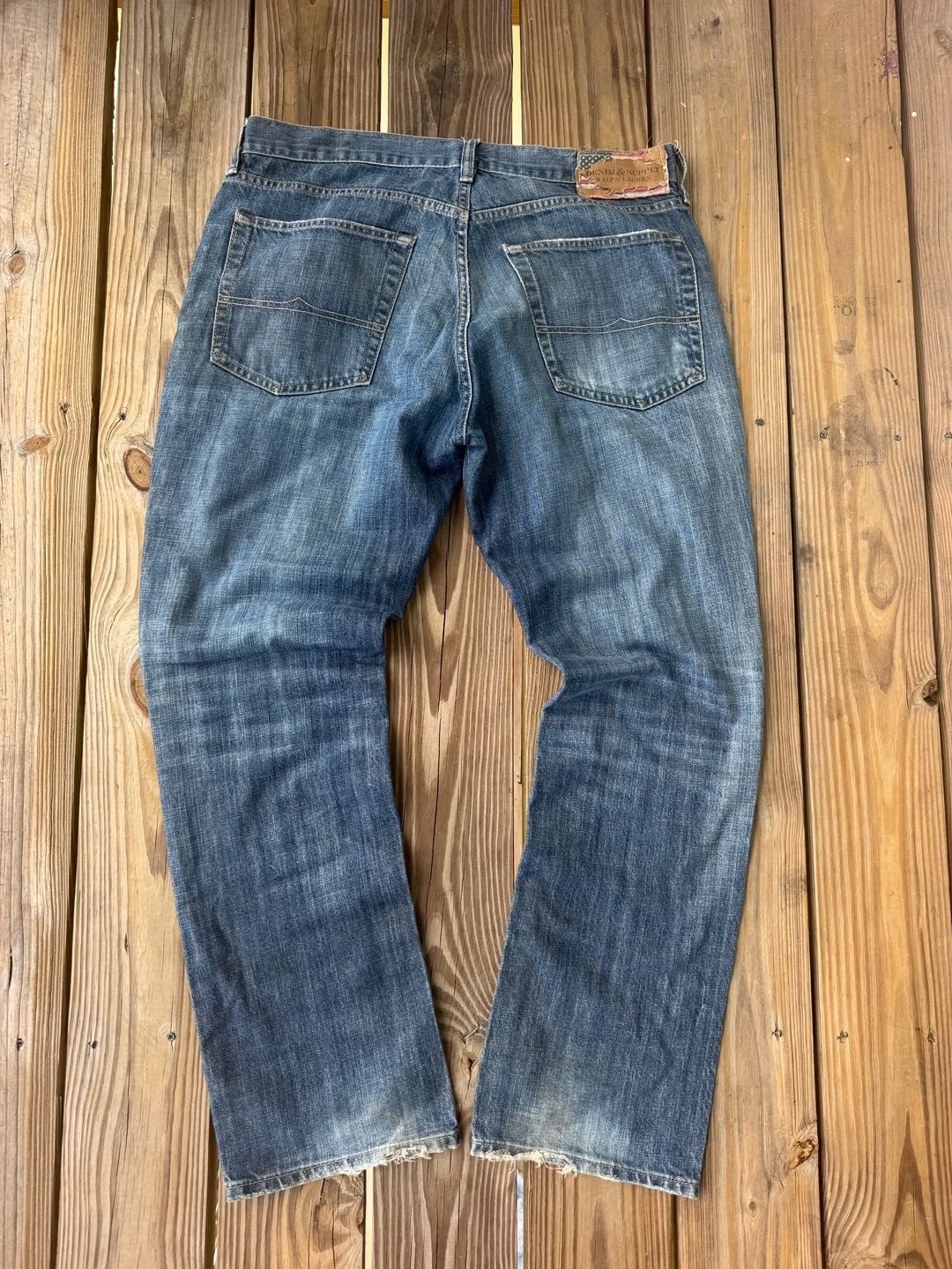Denim & Supply Ralph Lauren Jeans Size 36x32 Blue Cotton Slouch Fit 5