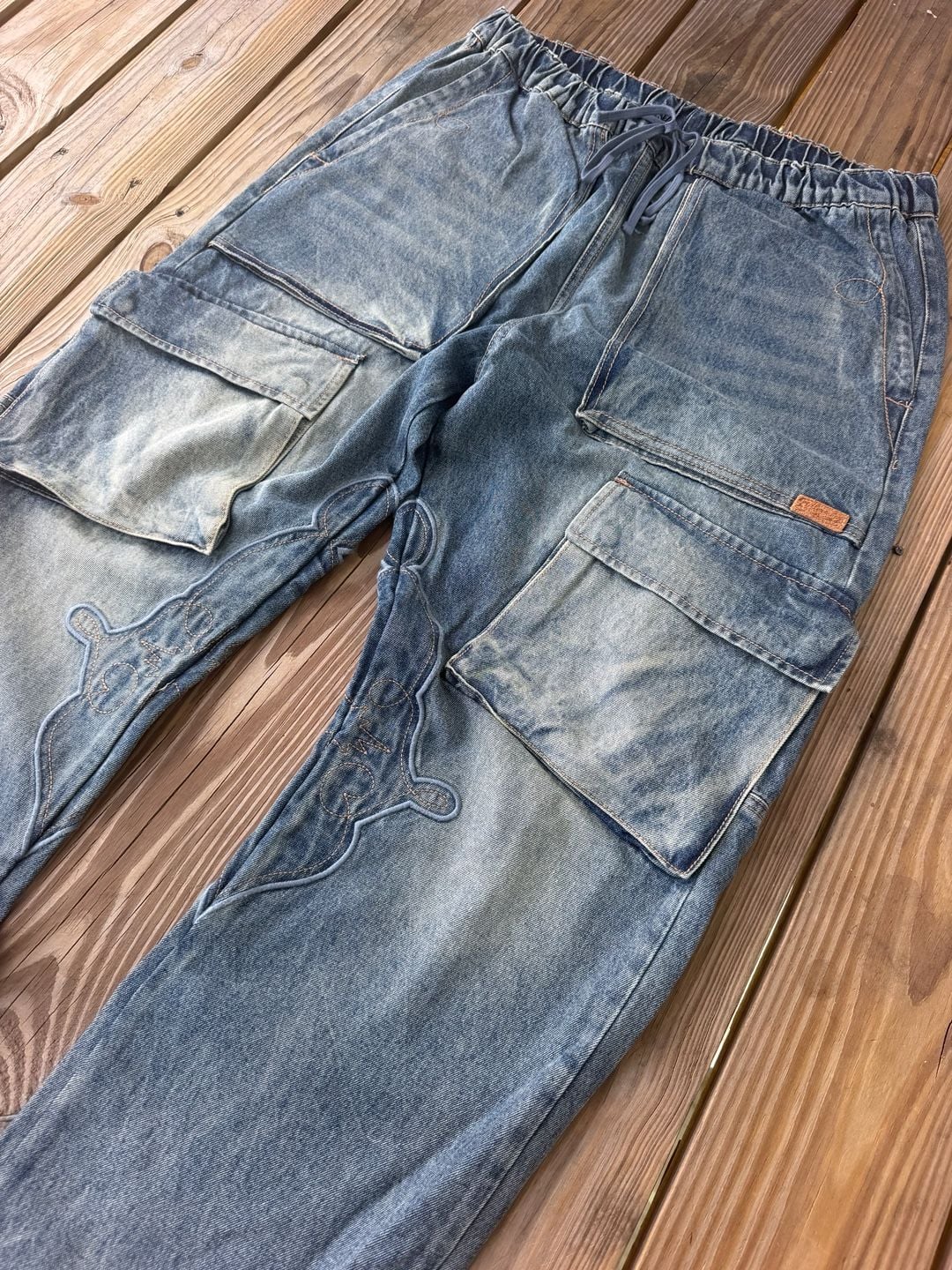 Billionaire Boys Club Bronco Cargo Jeans Size XXL Blue Denim 3