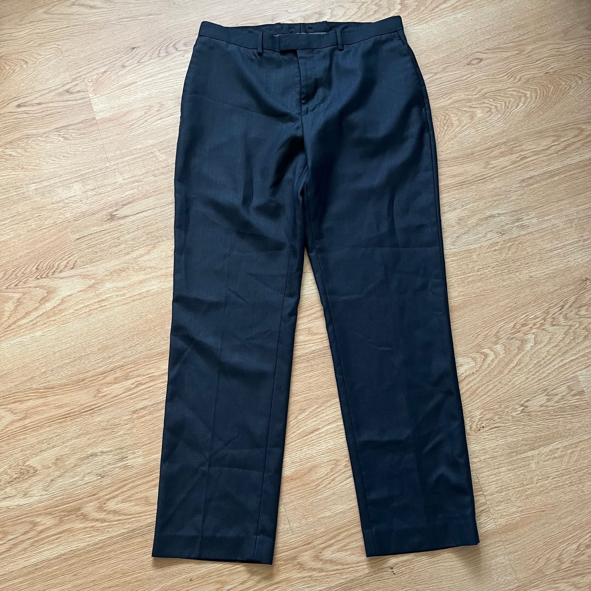 Marc Anthony Dress Pants Size 34x32 Black Flat Front Trousers 2