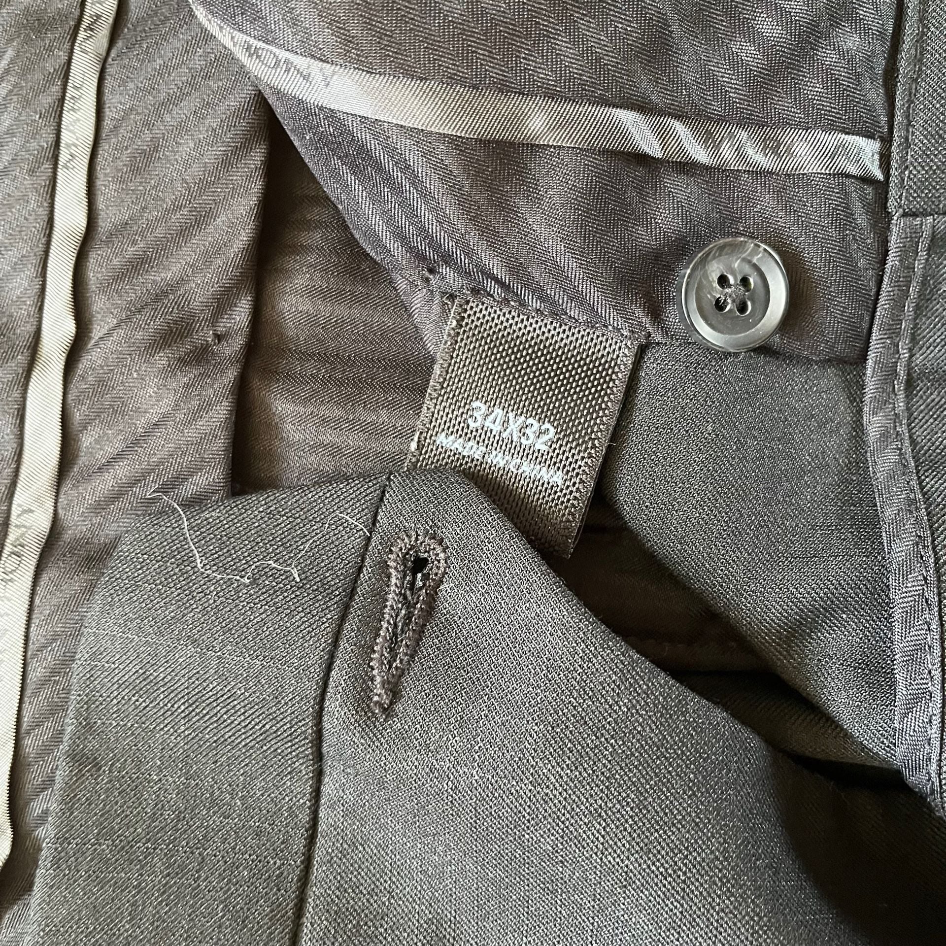 Marc Anthony Dress Pants Size 34x32 Black Flat Front Trousers 5