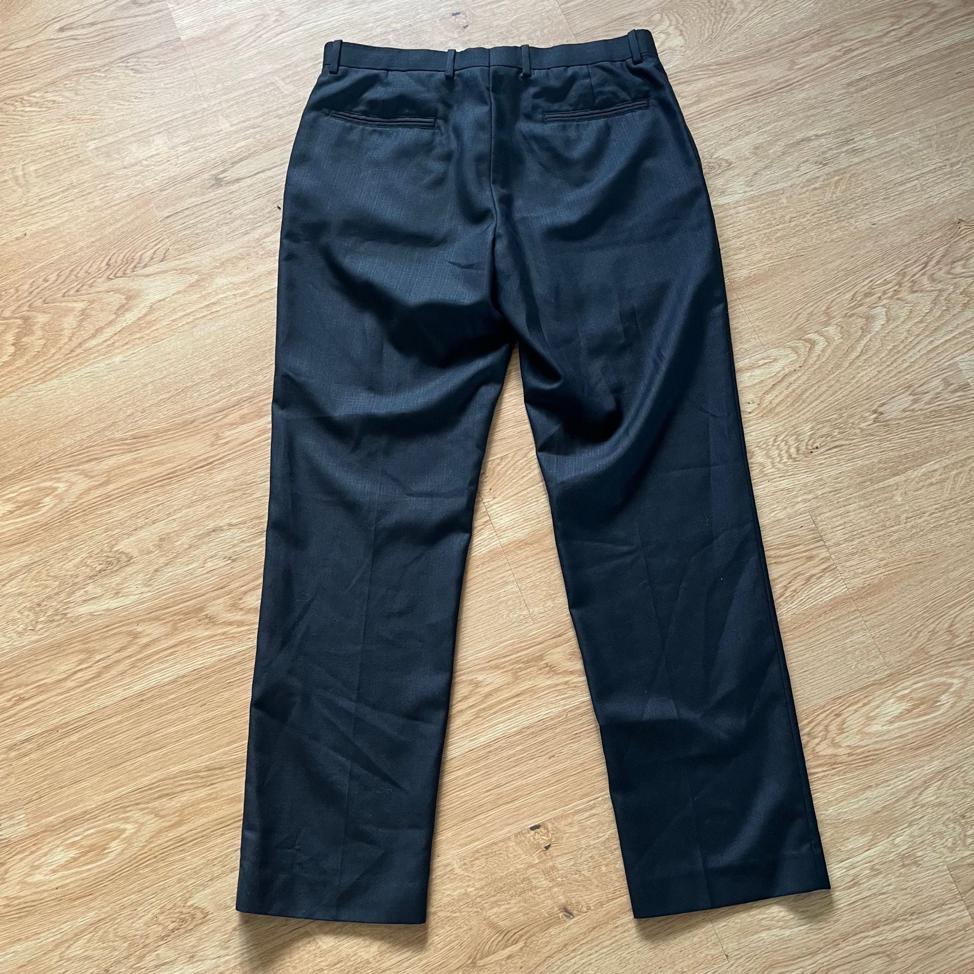 Marc Anthony Dress Pants Size 34x32 Black Flat Front Trousers 8
