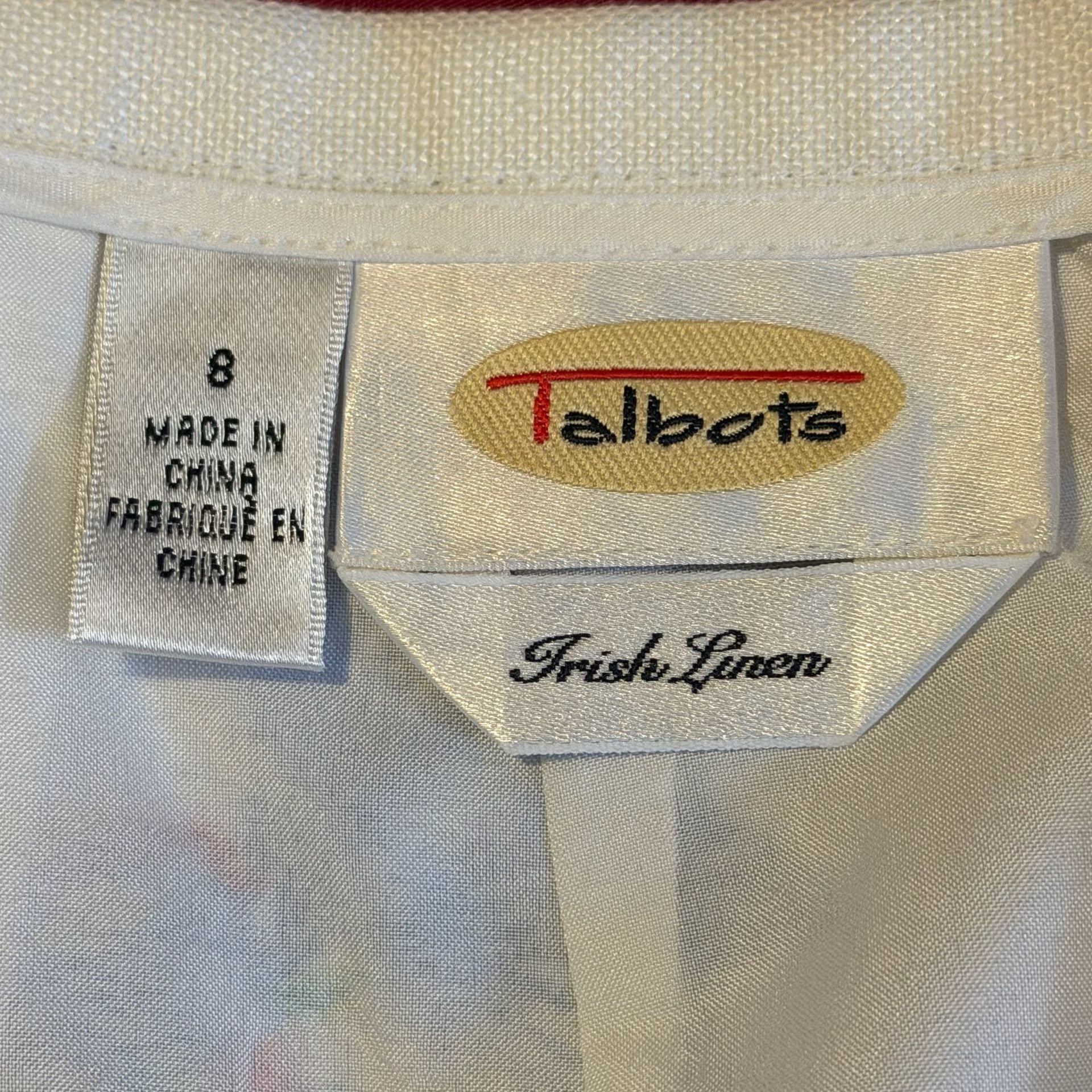 Talbots Irish Linen Skirt Size 8 Embroidered Fish 3