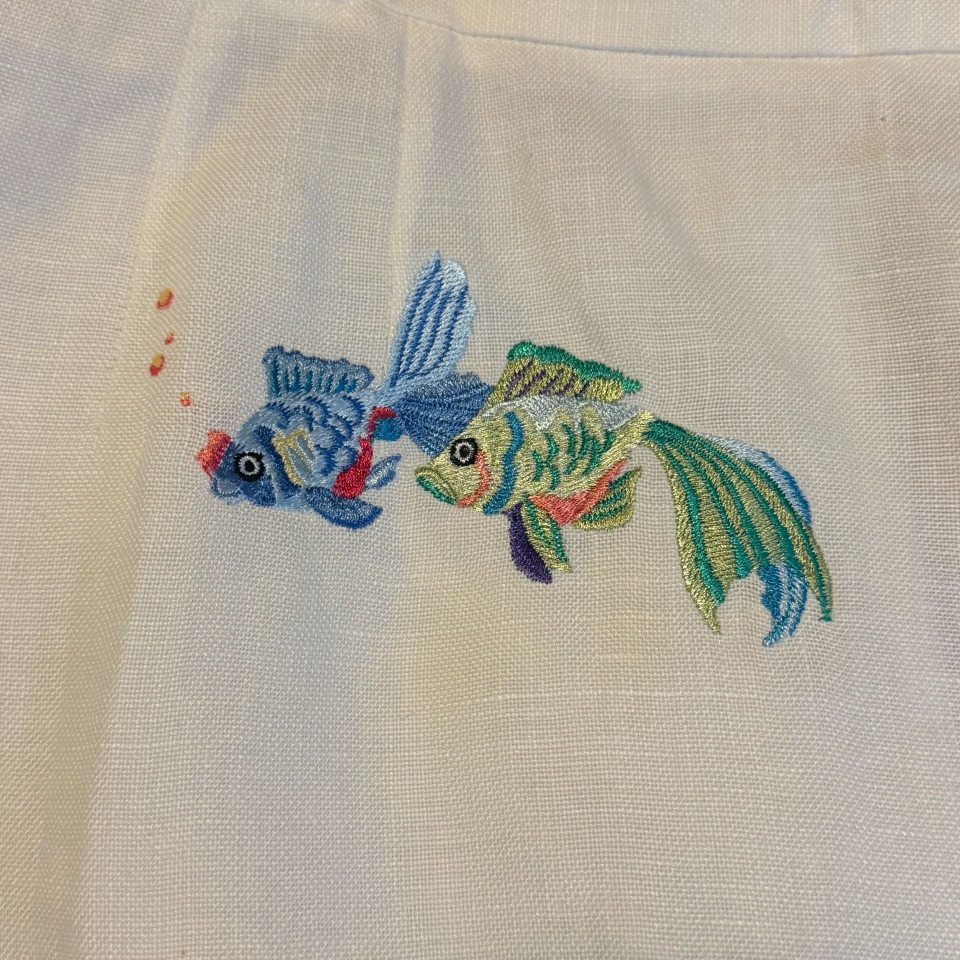 Talbots Irish Linen Skirt Size 8 Embroidered Fish 6
