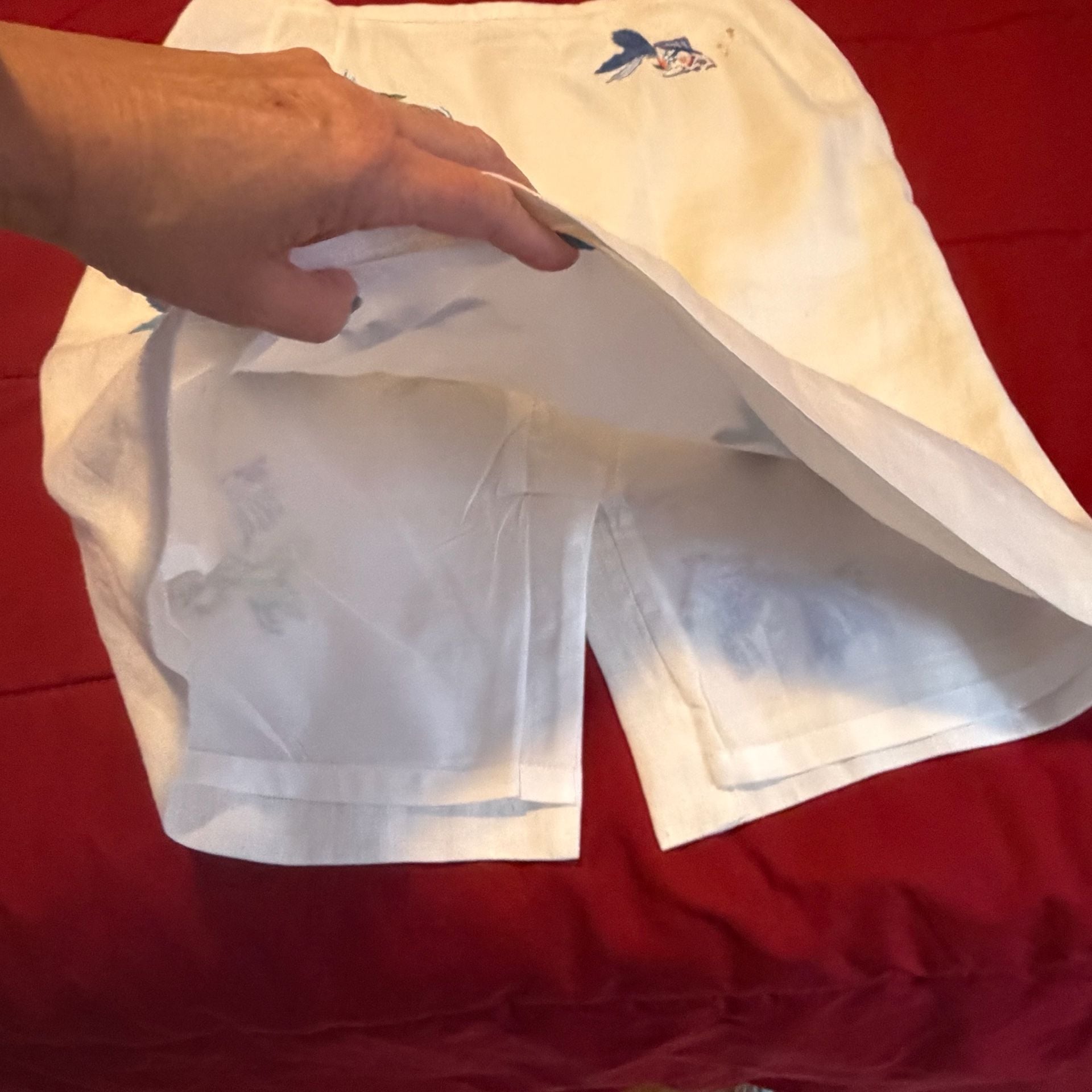 Talbots Irish Linen Skirt Size 8 Embroidered Fish 9