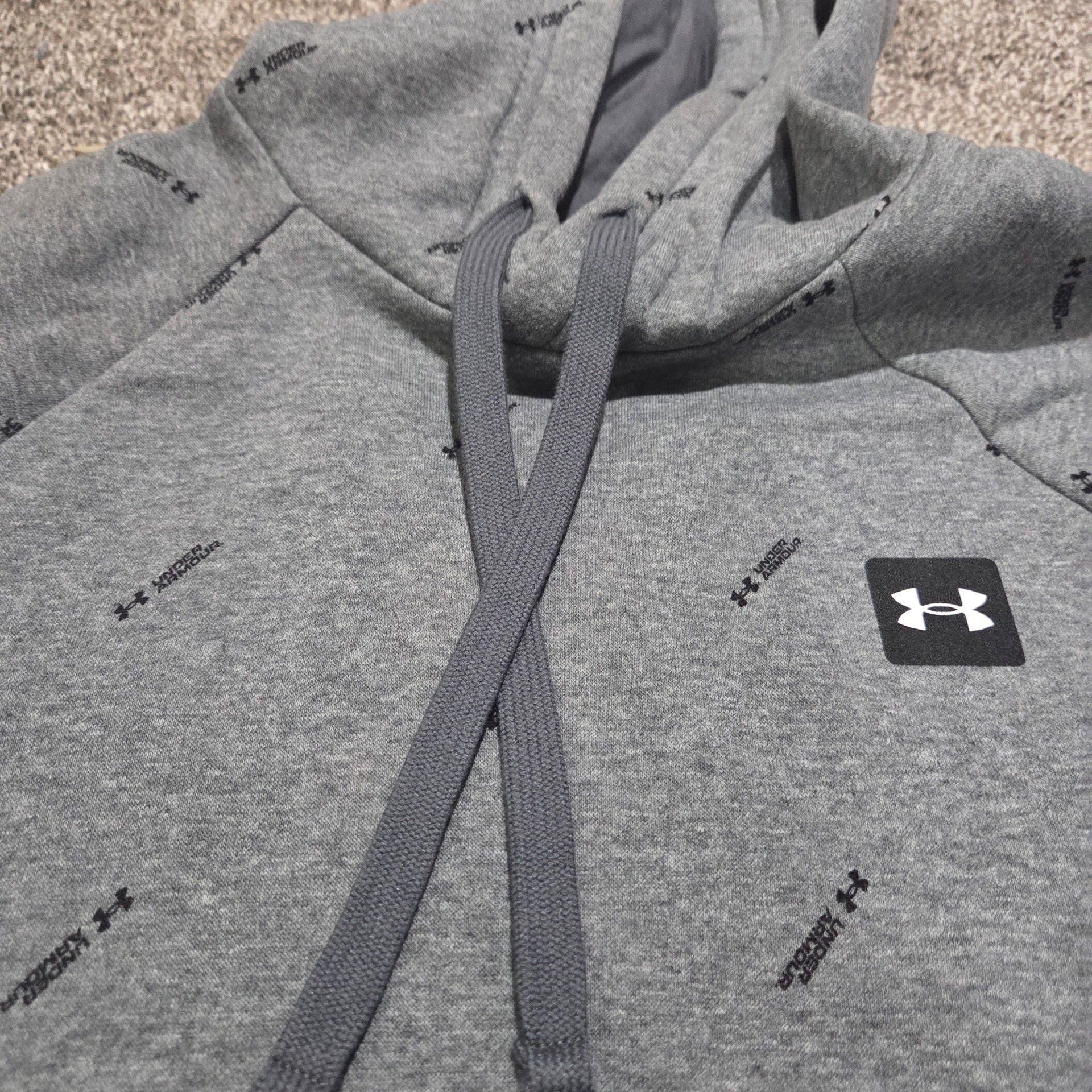 Under Armour Rival Fleece Hoodie Size SM Gray All Over Print 6
