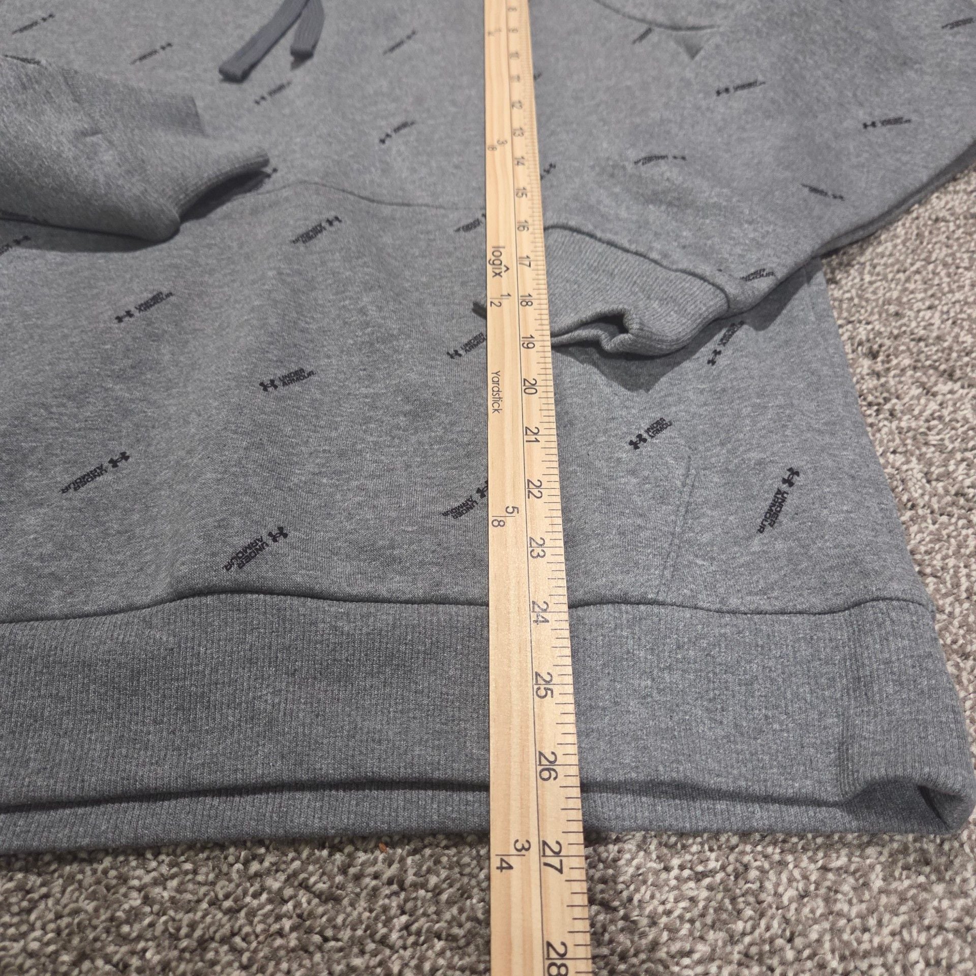 Under Armour Rival Fleece Hoodie Size SM Gray All Over Print 9