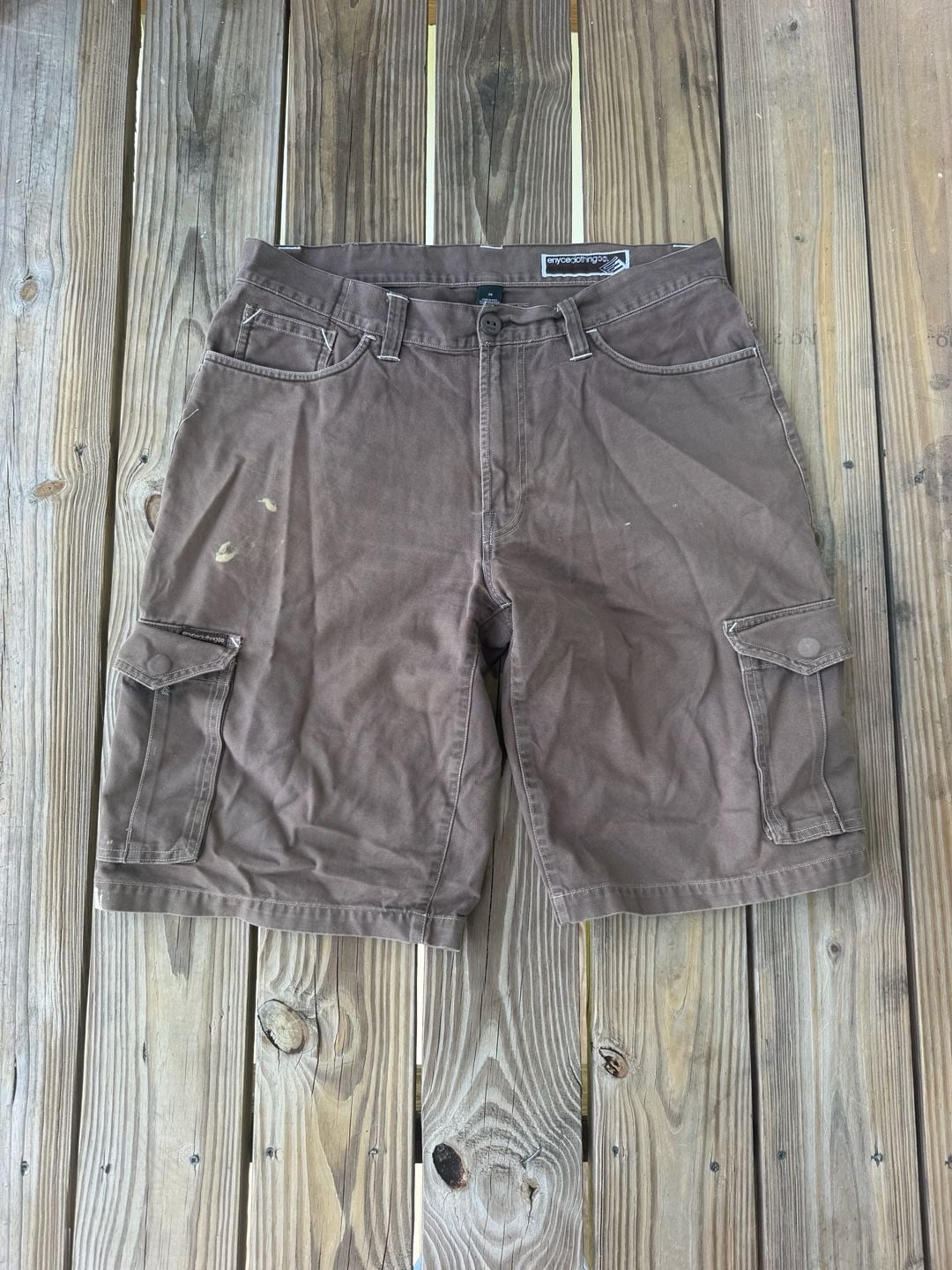 Enyce Cargo Shorts Size 36 Brown Cotton Skate Y2K Grunge 2
