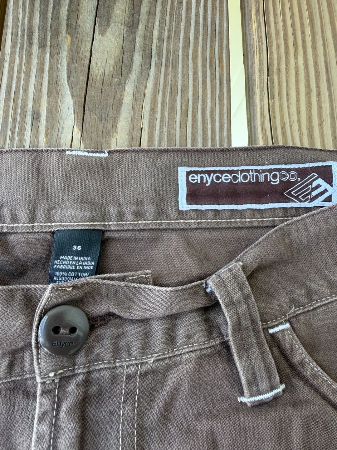 Enyce Cargo Shorts Size 36 Brown Cotton Skate Y2K Grunge 4