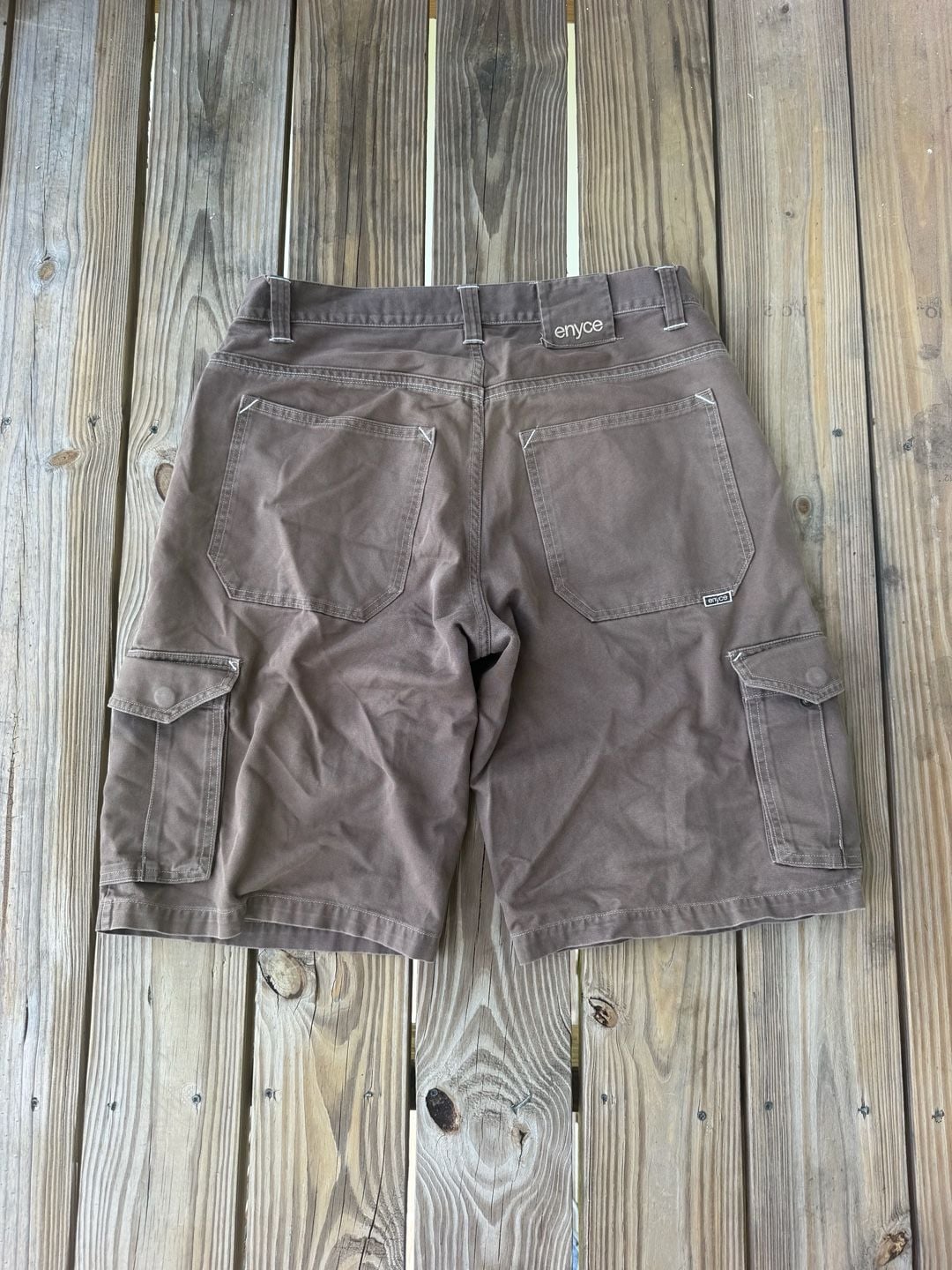 Enyce Cargo Shorts Size 36 Brown Cotton Skate Y2K Grunge 5