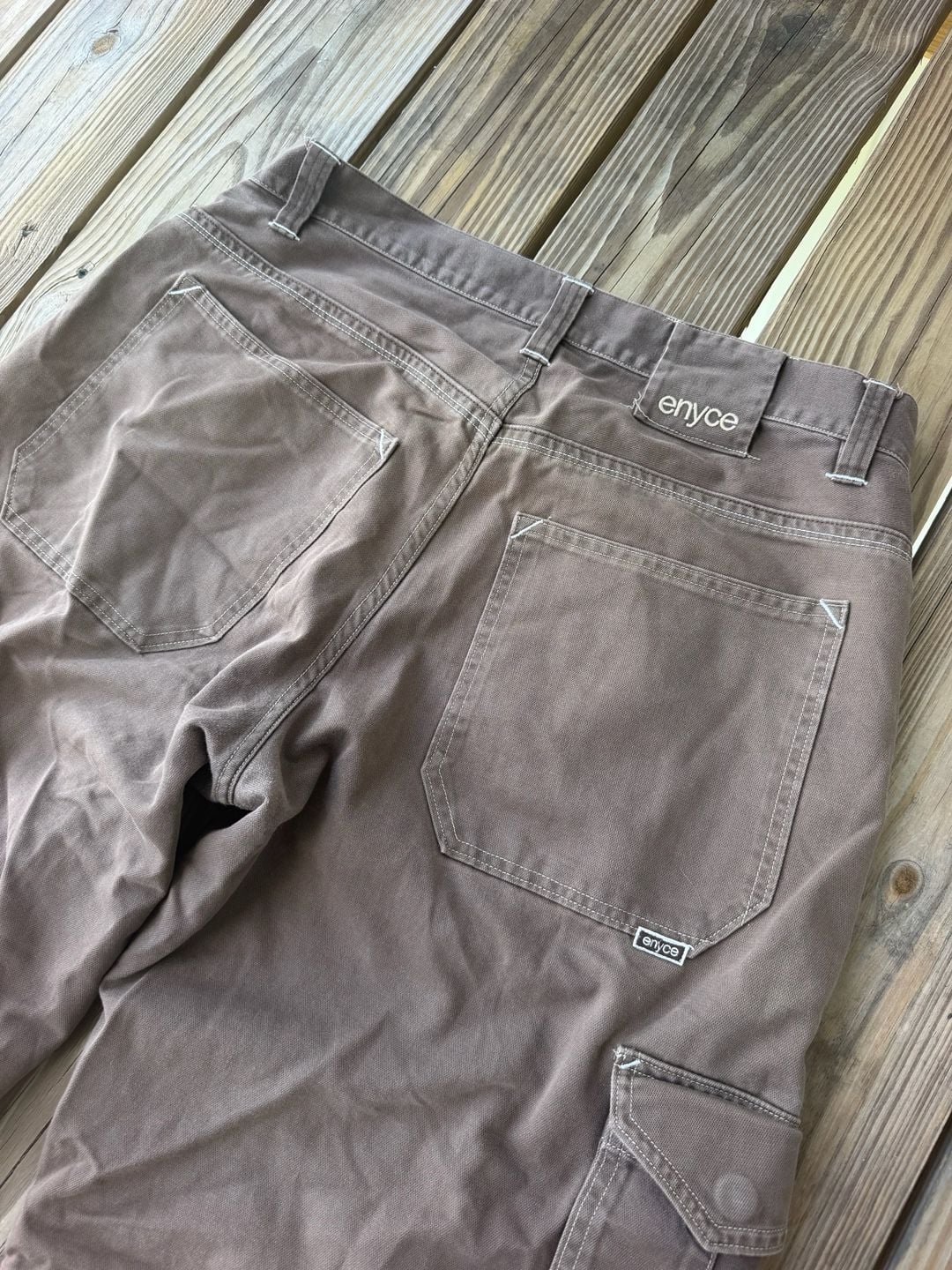 Enyce Cargo Shorts Size 36 Brown Cotton Skate Y2K Grunge 6