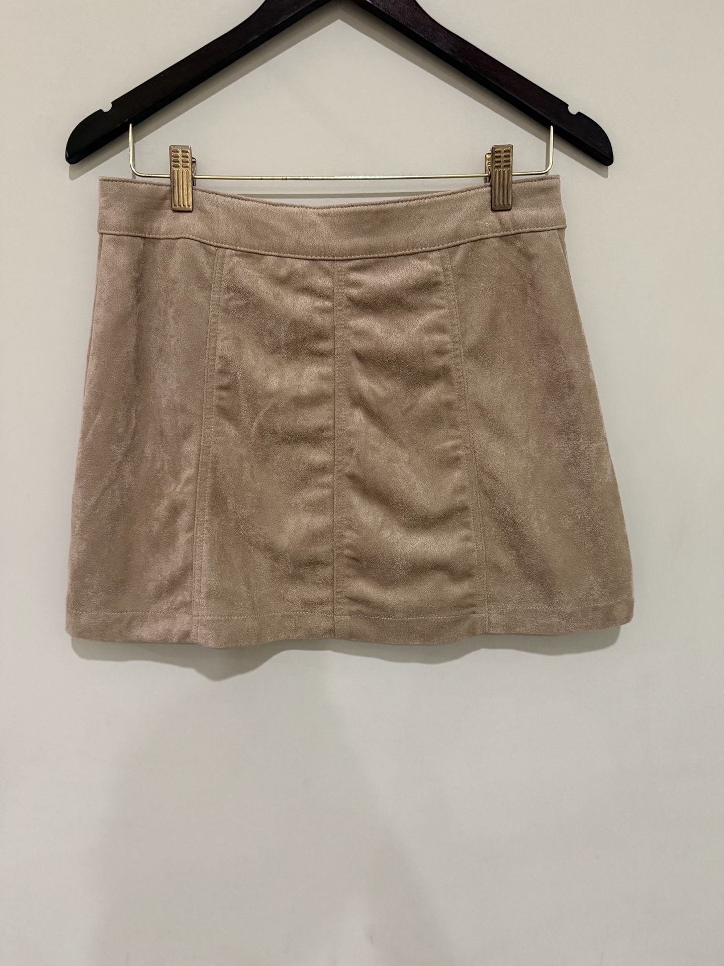 Altar'd State Skirt Size S Stone Faux Suede Button Front Mini 3