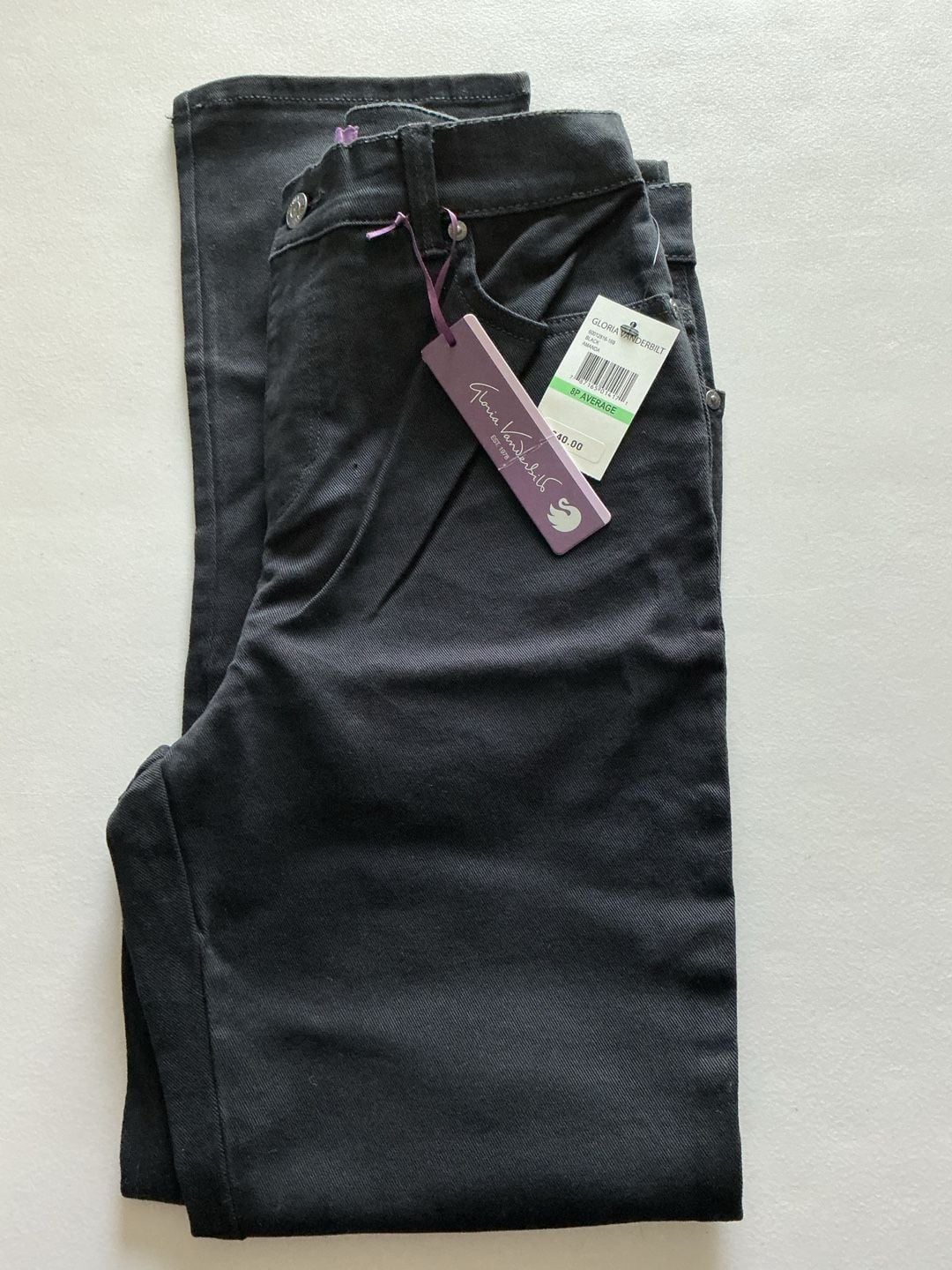 Gloria Vanderbilt Amanda Jeans Size 8P Black NWT 2