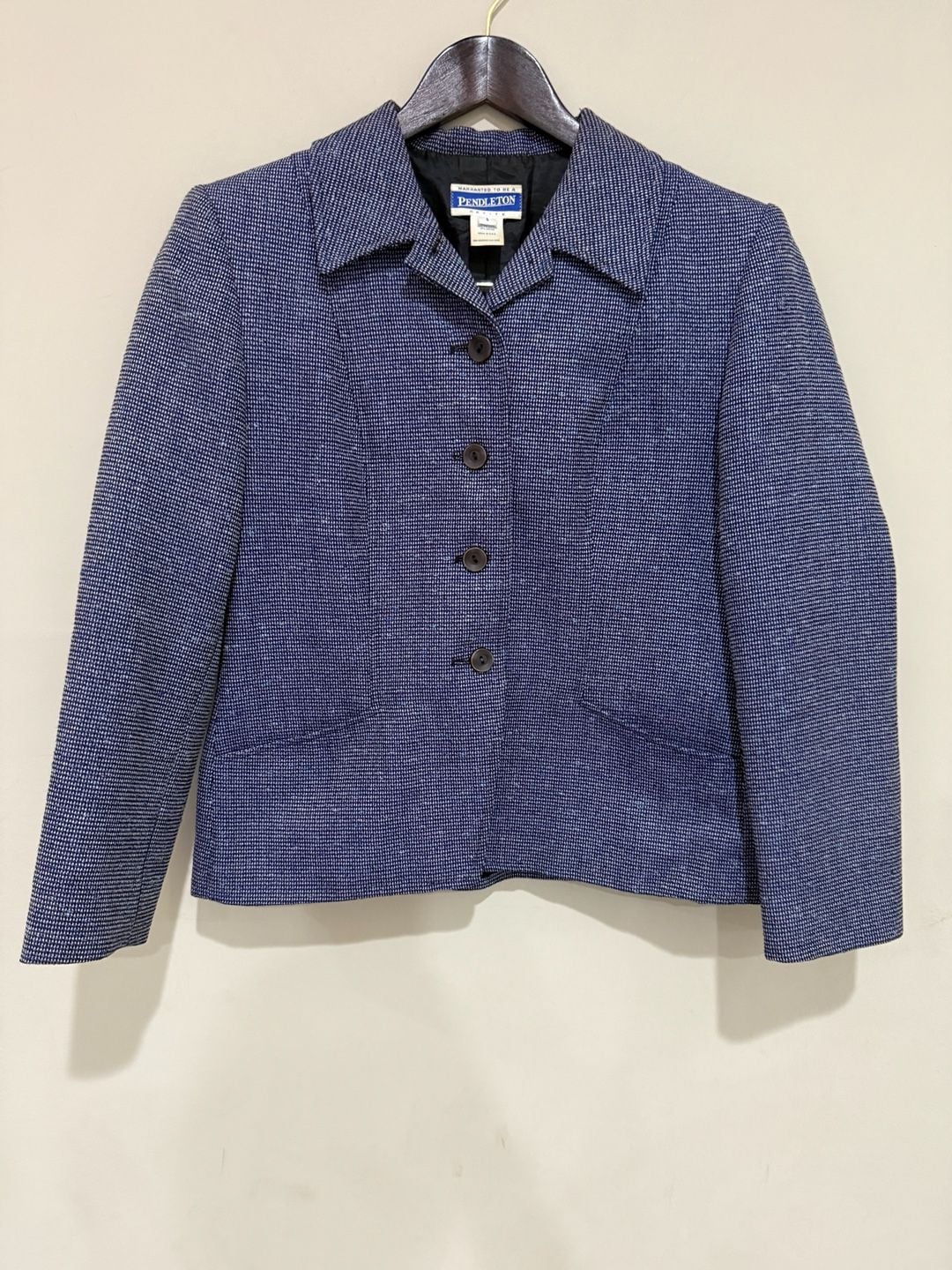 Pendleton Wool Blend Blazer Jacket Size 6 Blue Petite 2