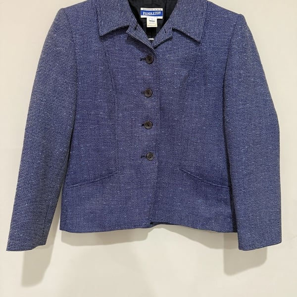 Pendleton Wool Blend Blazer Jacket Size 6 Blue Petite