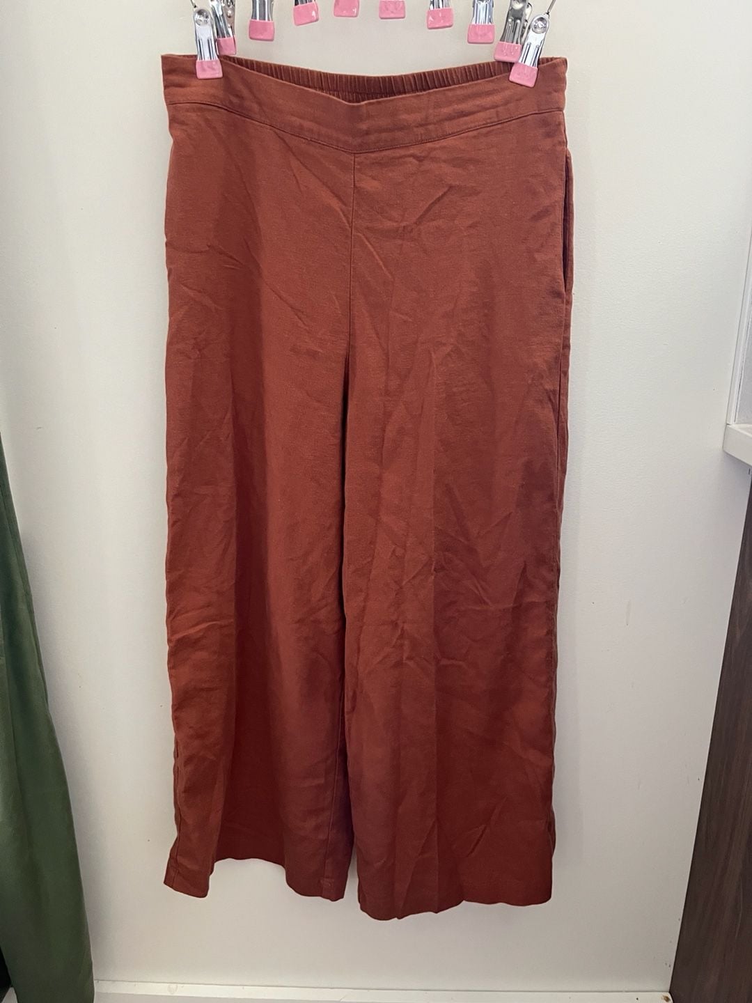 Nicole Miller New York Pants Size S Rust Red Wide Leg 2