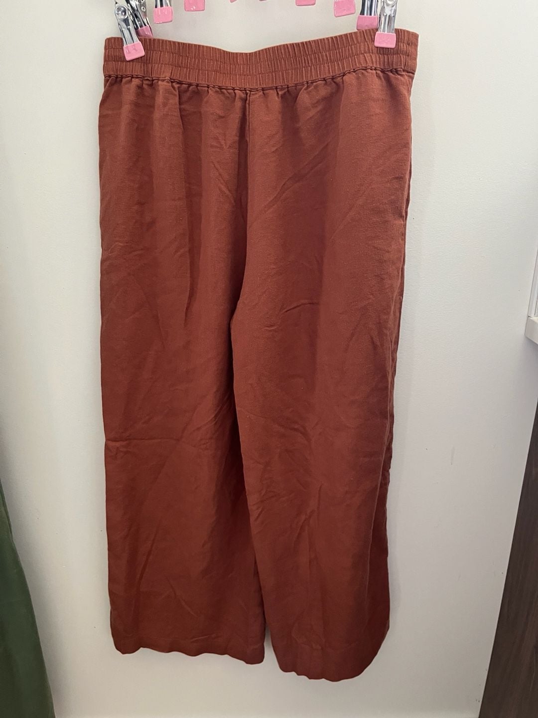 Nicole Miller New York Pants Size S Rust Red Wide Leg 3