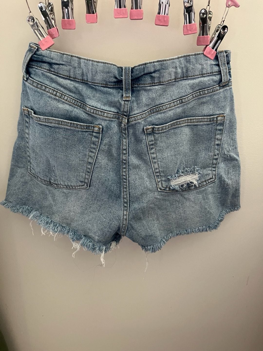 Wild Fable Denim Shorts Size 6 Blue Distressed Raw Hem 3