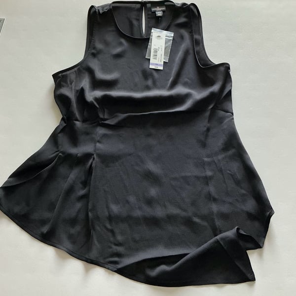 Worthington Petite Peplum Top Size PXS Black