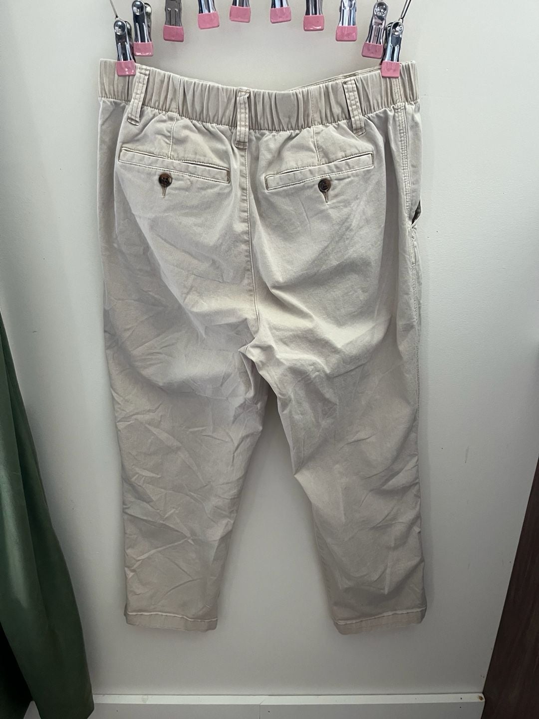 Old Navy OG Chino Pants Size S Petite Beige High Rise 3
