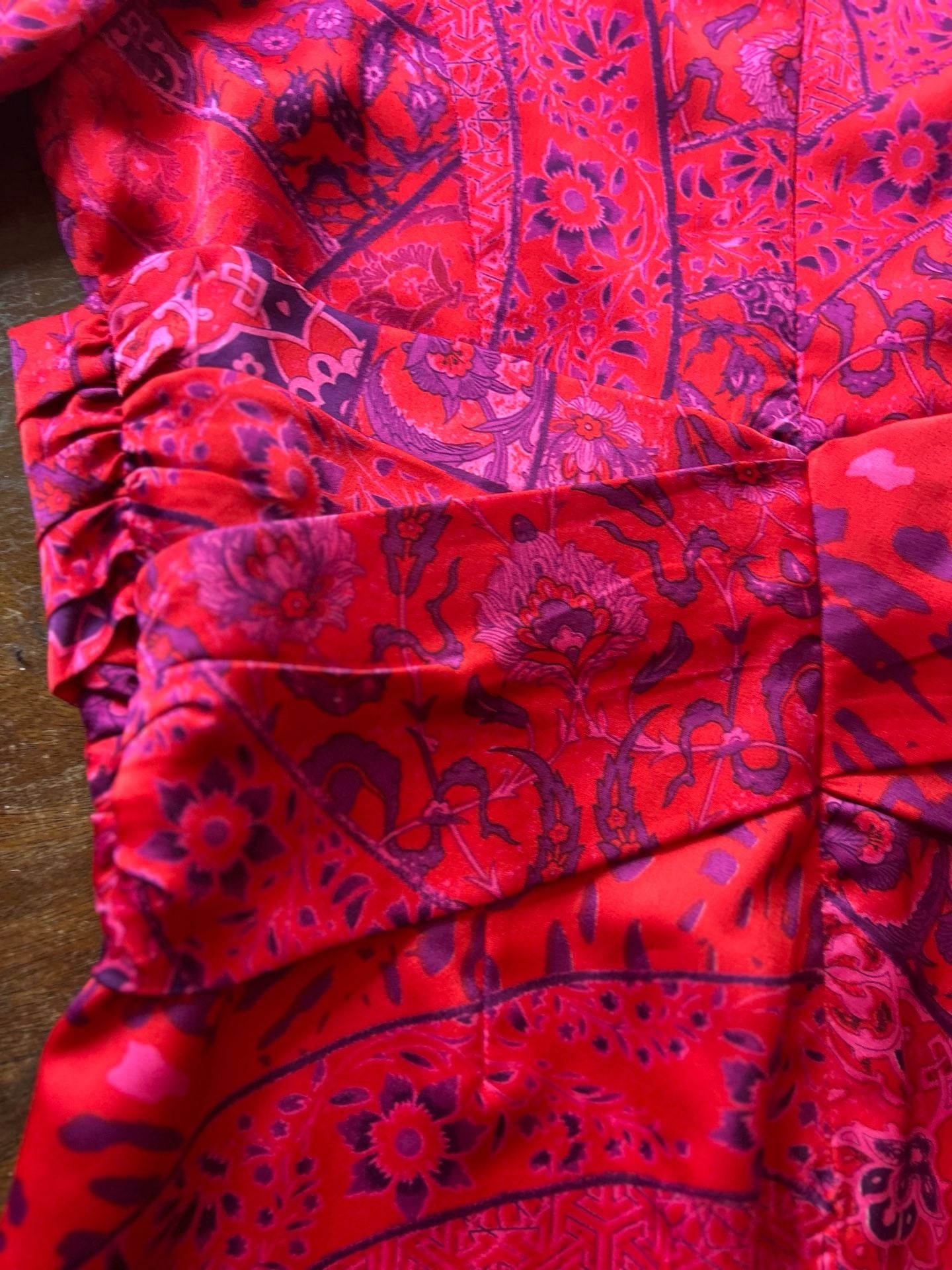 Marciano for Guess Dress Size L Red Purple Paisley Long Sleeve 7