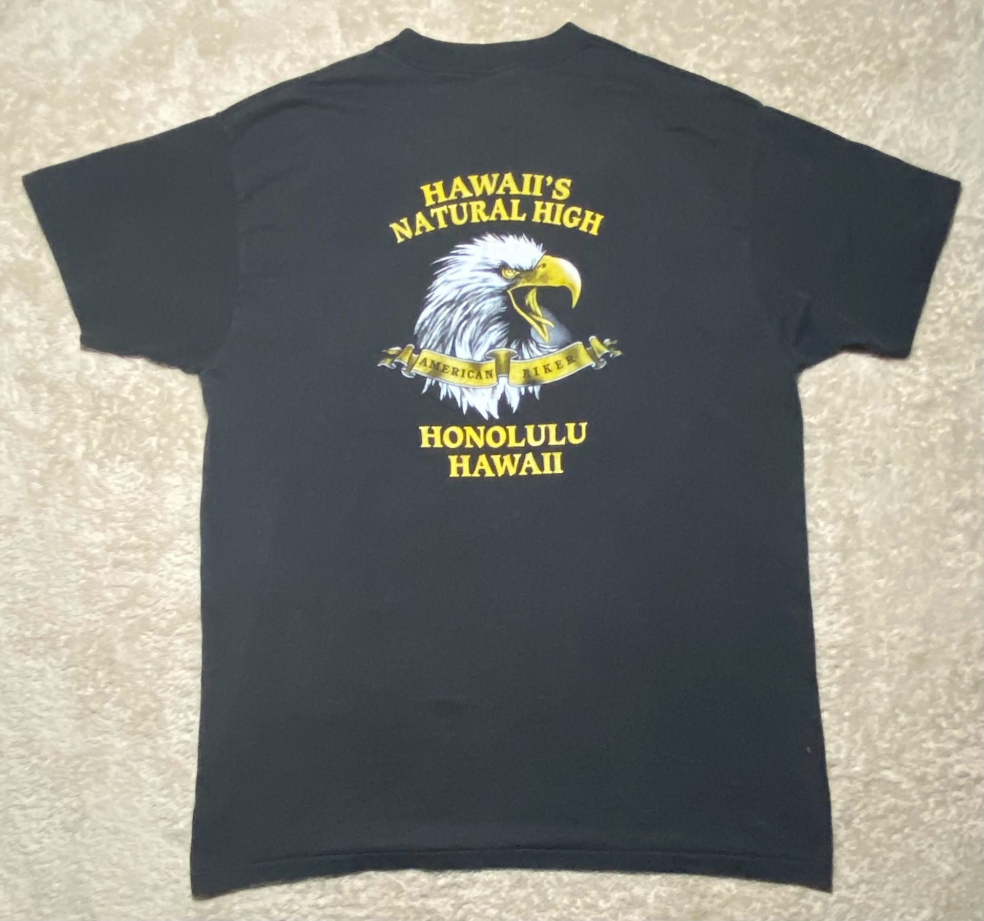 Vintage 1991 Harley Davidson 3D Emblem T Shirt 2XL Hawaii Honolulu Wolf Eagle 3